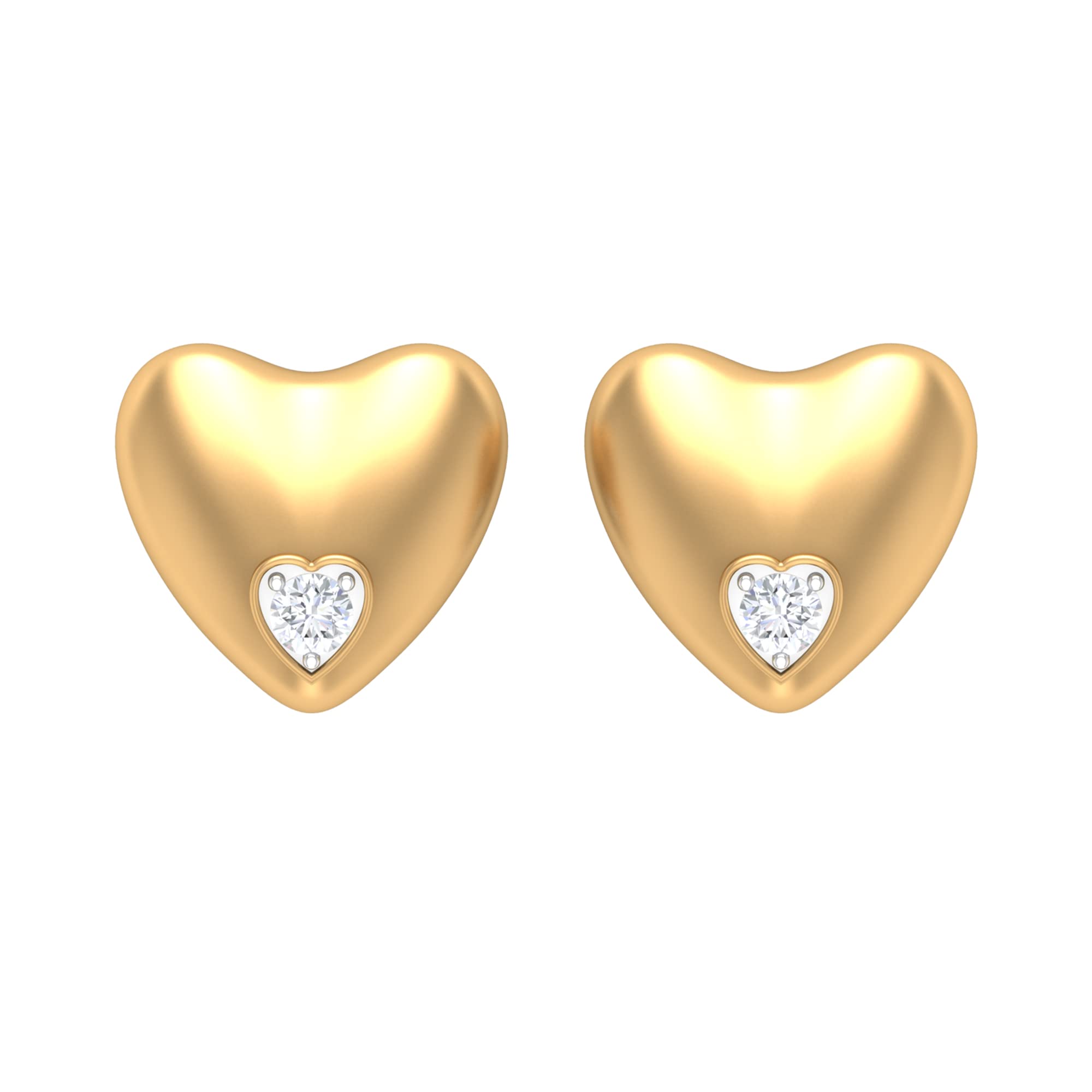 Moissanite Stud Earrings for Women - 14K Solid Gold Heart Earrings | Minimalist Dainty Jewelry Gift for Her | Perfect for Valentine's Day, Anniversary & Everyday Wear