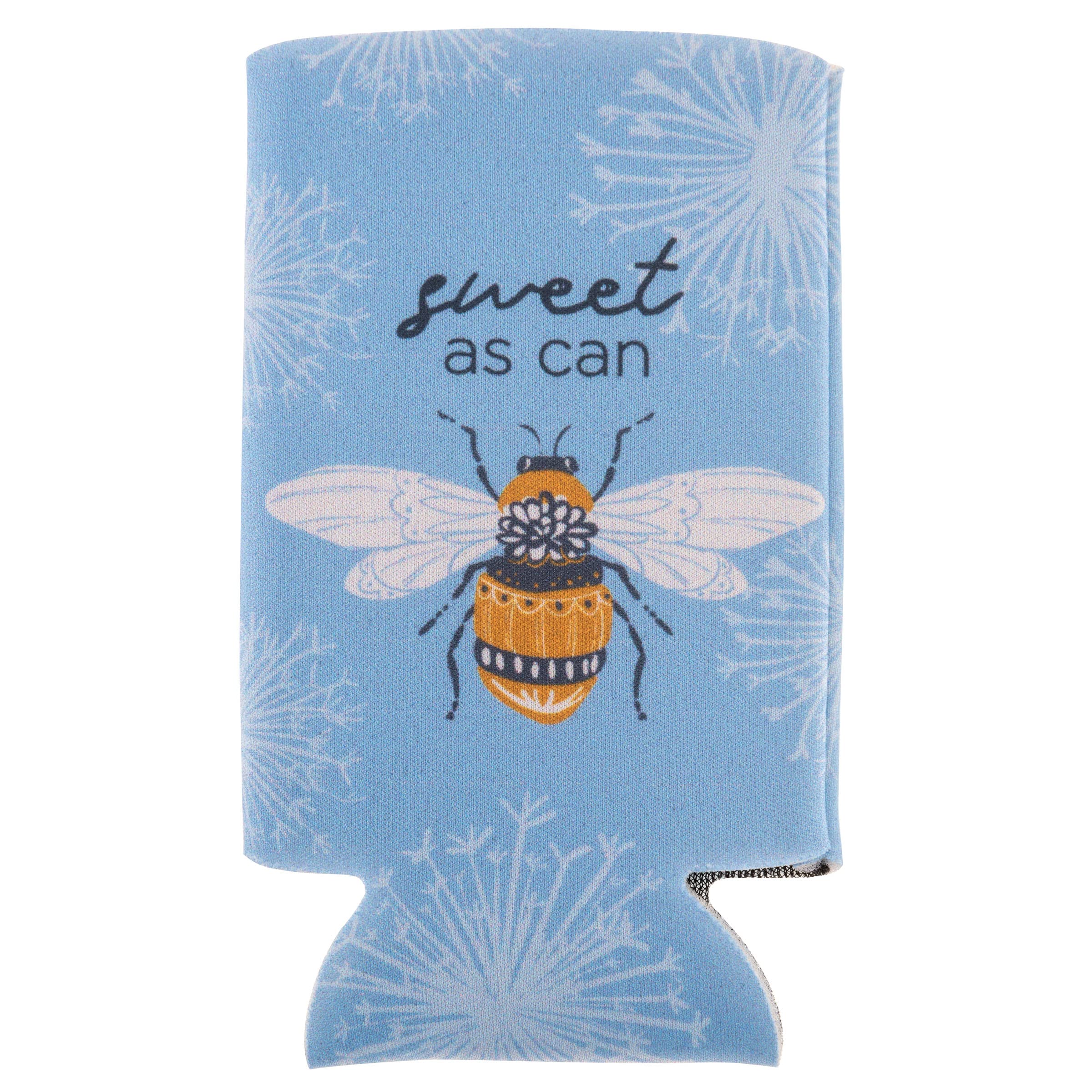 Karma Slim Can Cooler - Insulated Beer & Soda Can Holder - One Size Fits All - Bee Design - Perfect for Picnics, BBQs, and Outdoor Parties