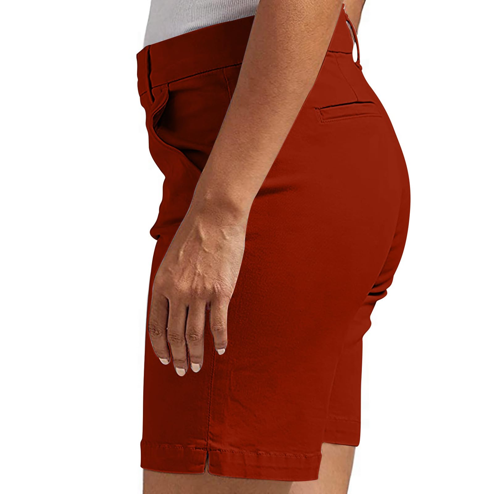Women's Twill Stretch Bermuda Shorts - Plus Size Elastic Waist Hiking Shorts with Pockets | Comfortable for Walking, Travel & Outdoor Activities
