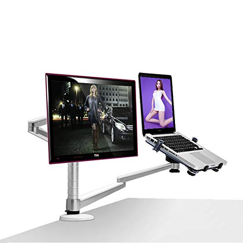 OA-7 Dual Monitor Stand - 25 Inch LCD Monitor & Laptop Holder with Adjustable Arm Mount for Home Office & Gaming Setup | Ergonomic Desk Mount Bracket for Dual Screen Workstations