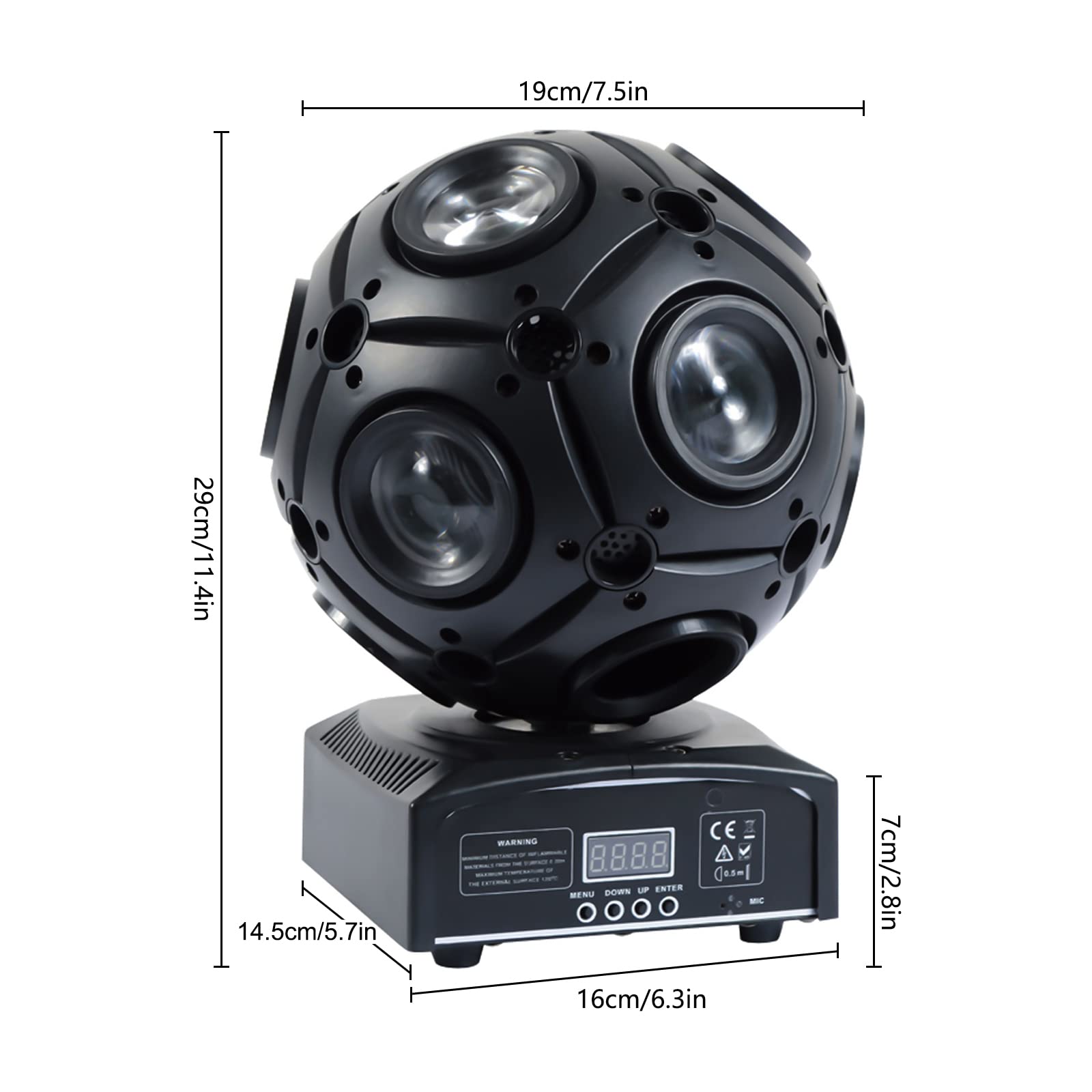 Professional 4-in-1 DJ Rotating Ball LED Stage Light - RGBW Sound Activated DMX 512 Lighting System for DJ KTV Disco Party Wedding Concert Festival | Perfect for Stage Shows, Nightclubs, and Live Events
