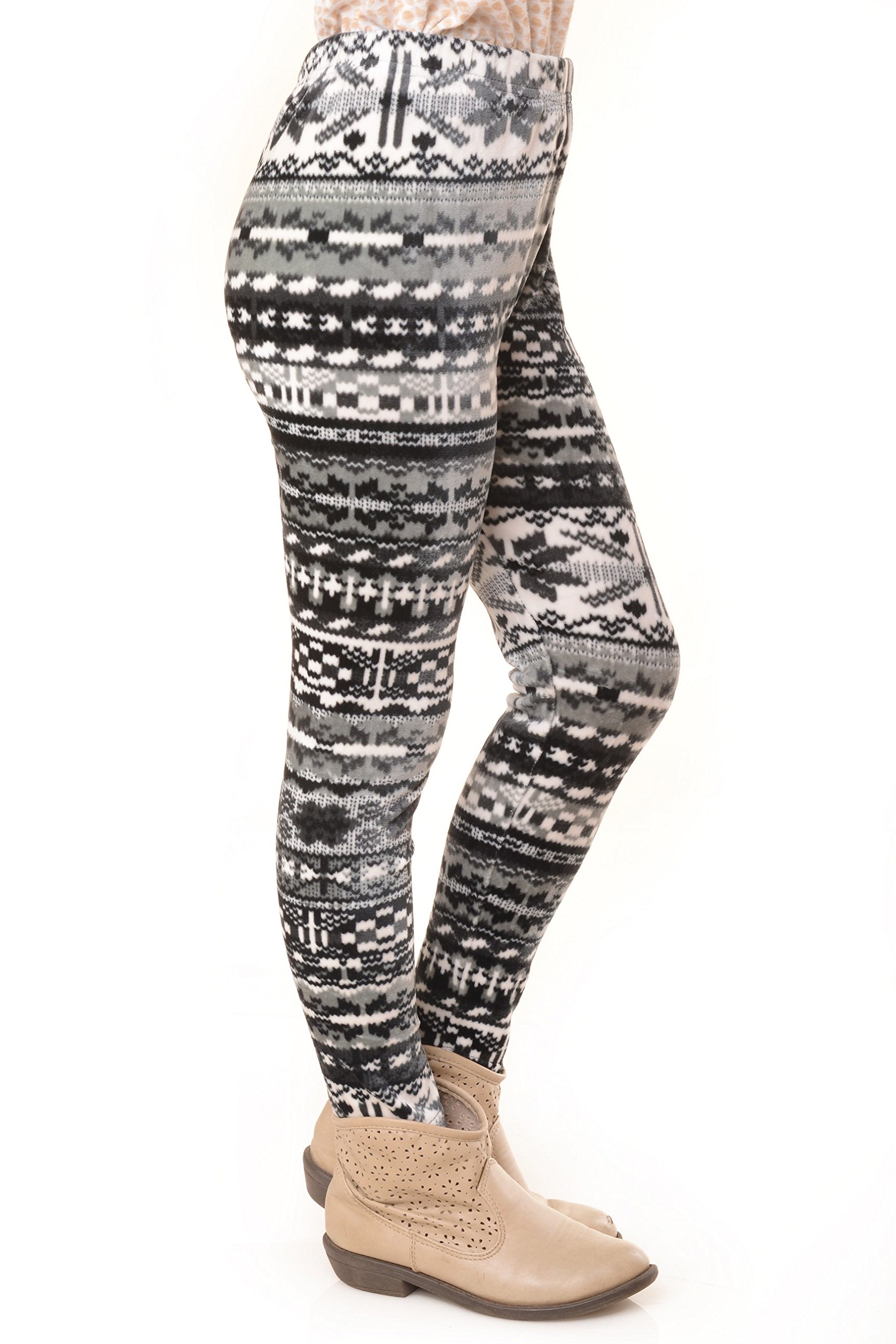 ICONOFLASH Kids Winter Velour Leggings - Soft & Warm Fleece-Lined Leggings for Girls & Boys - Perfect for Cold Weather, Snow Play & School Activities
