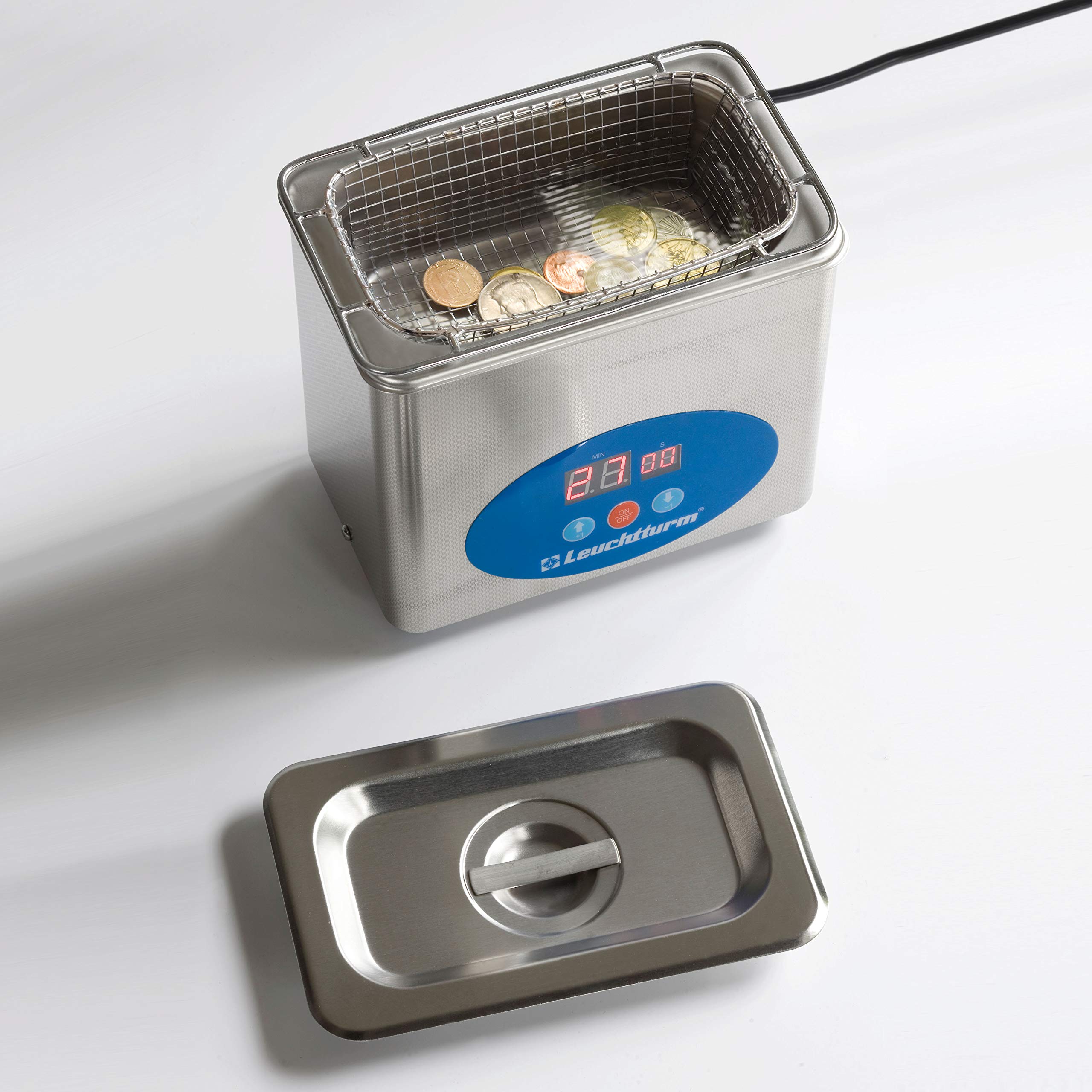 Leuchtturm Ultrasonic Cleaner Pulsar - Professional Jewelry & Eyeglass Cleaning Device for Home & Dental Use | Remove Dirt, Oil & Bacteria Safely | Perfect for Watches, Rings, Dentures & Small Metal Parts