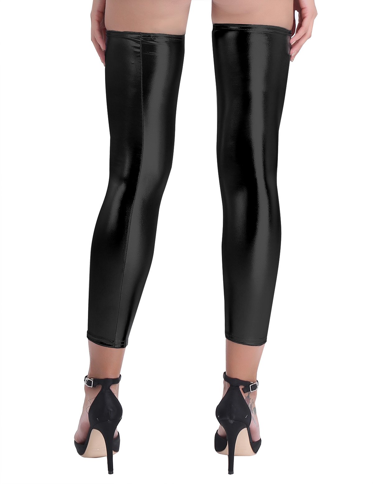 Sexy Wet Look Spandex Thigh High Stockings for Women - Footless Leg Wraps, Stretchy & Comfortable - Perfect for Cosplay, Dance, Halloween & Night Out