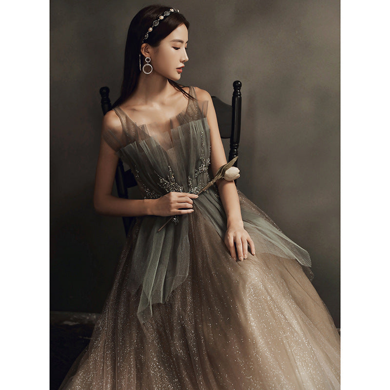 Sparkly Gradient Tulle Prom Dress - Long Evening Gown for Birthday Party, Homecoming, Quinceañera & Formal Events | Elegant A-Line Design with Sequins