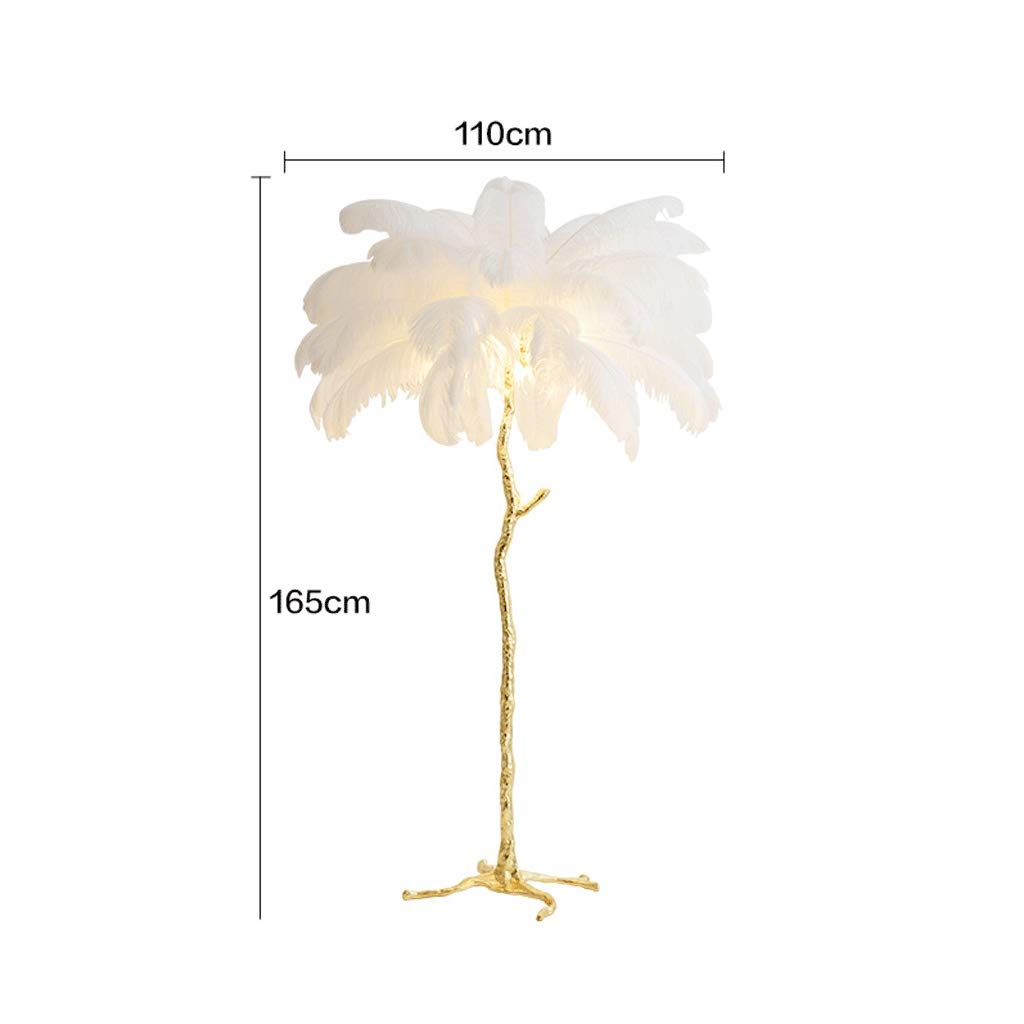 Nordic Style Ostrich Feather Floor Lamp - 43