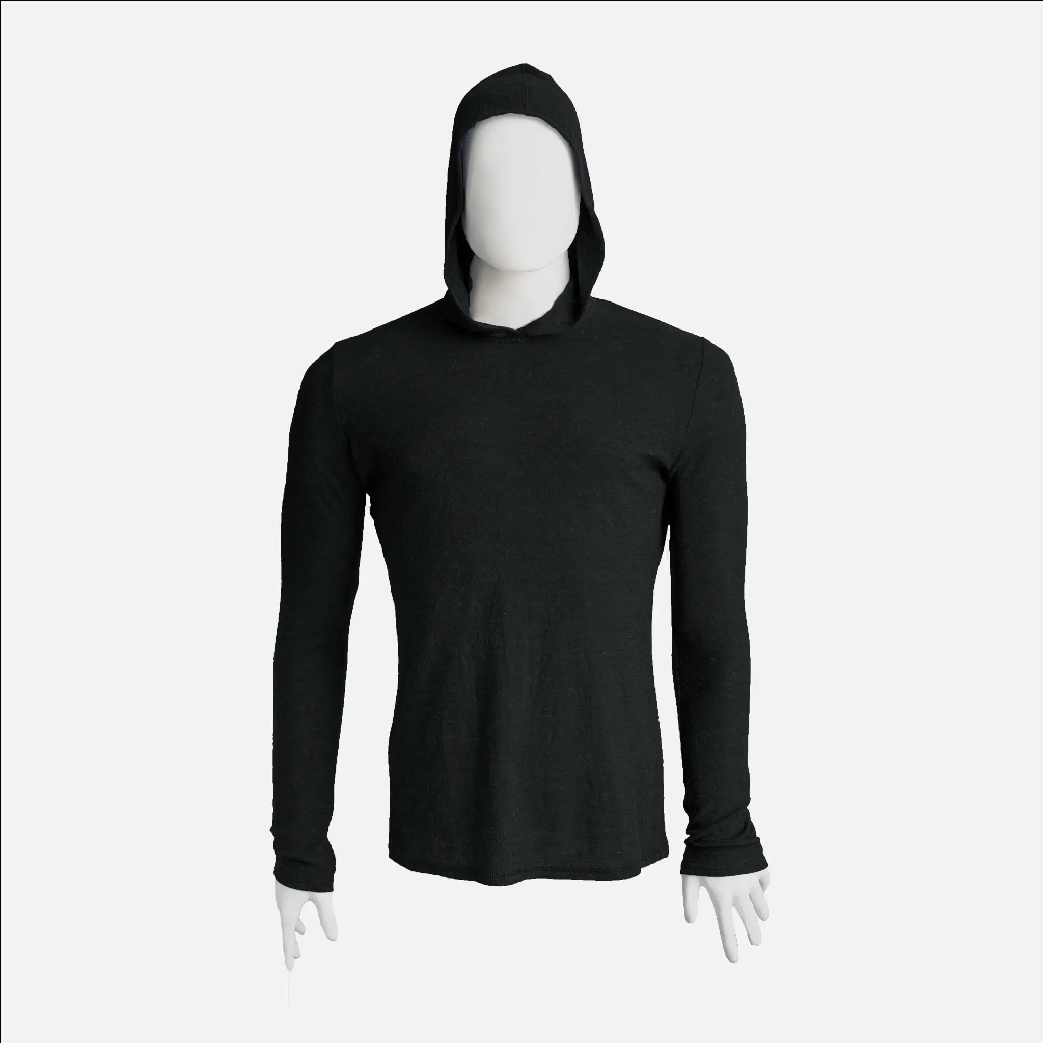 Men's Alpaca Wool Sun Hoodie - 110 Featherweight UPF 50+ Lightweight Sun Protection Shirt for Hiking, Running & Outdoor Activities