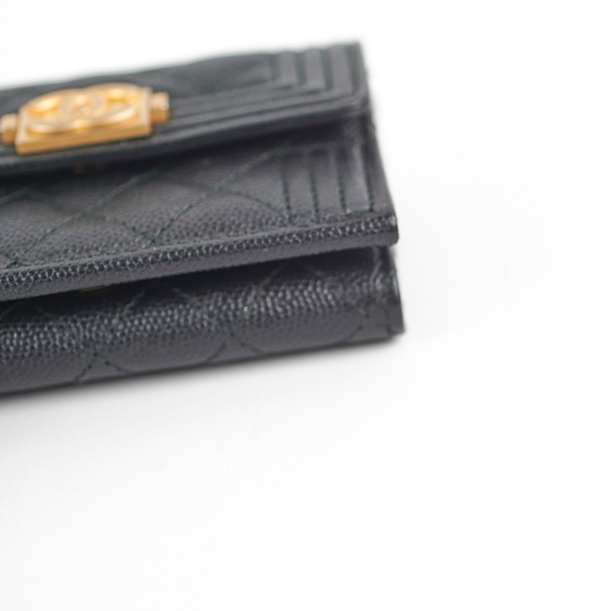 Chanel Boy Caviar Leather Wallet for Women - Luxury Designer Card Holder & Coin Purse - Perfect for Everyday Use, Travel, and Special Occasions