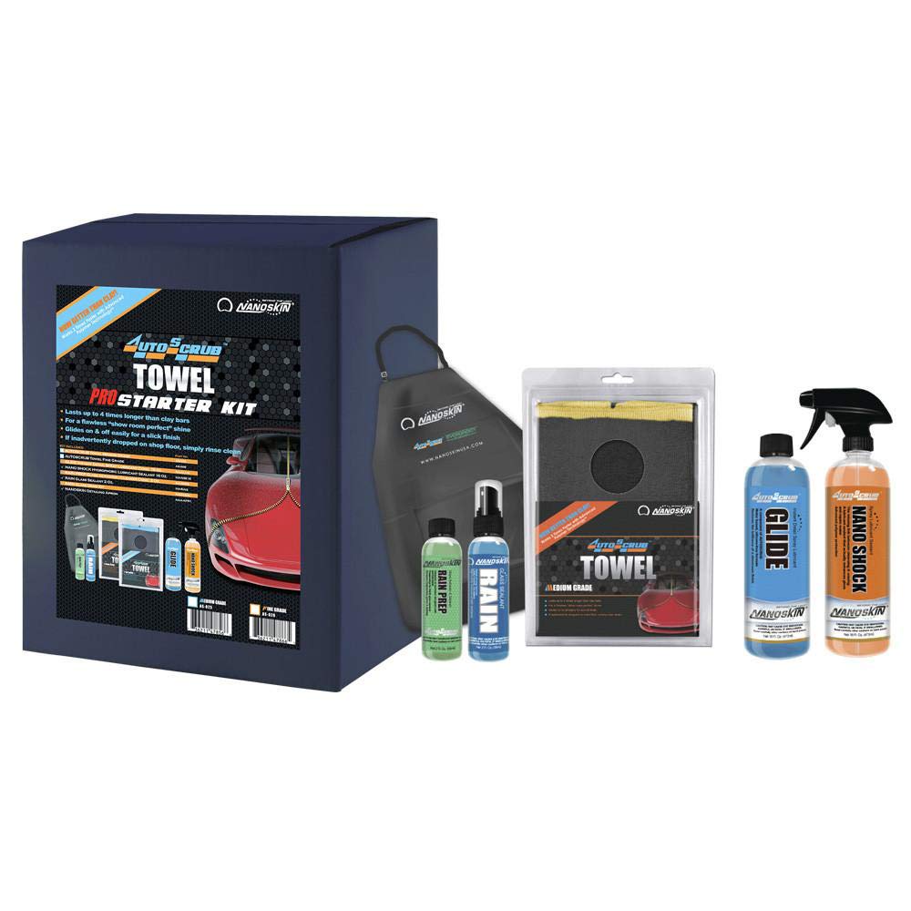 Nanoskin AUTOSCRUB Medium Grade Surface Prep Towel Kit - Patented Clay Bar Alternative for Removing Embedded Contaminants Before Wax & Coating | Safe for Paint, Glass & Plastic | Perfect for Car Detailing, Auto Body Prep & Ceramic Coating Application