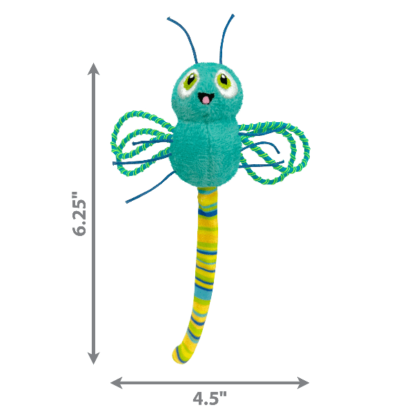 KONG Flingaroo Dragonfly Cat Toy - Interactive Flying Pet Toy for Indoor & Outdoor Play - Fun Exercise for Kittens & Adult Cats