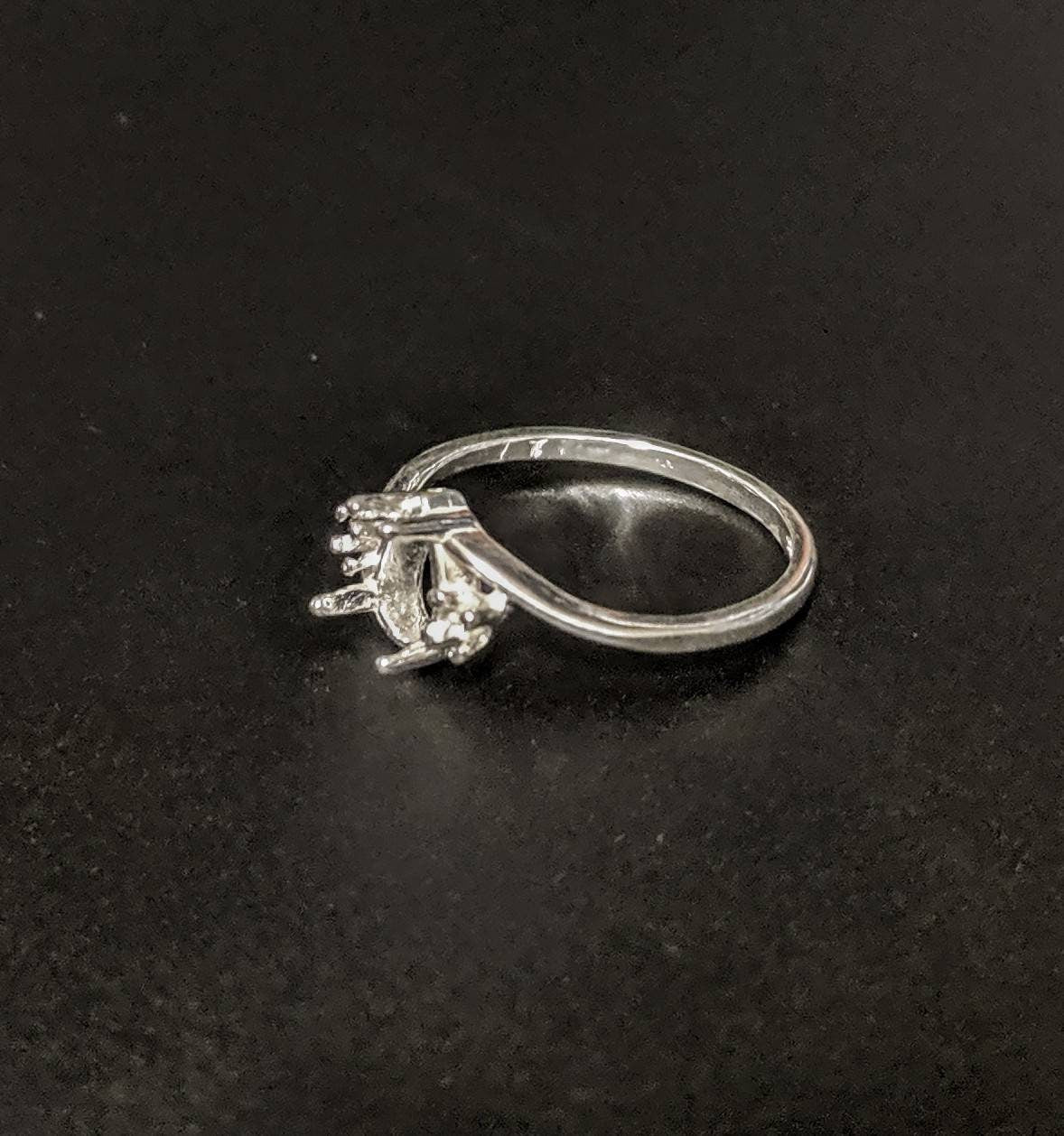Sterling Silver or 14K Gold 6x4mm & 8x5mm Pear-Shaped Ring Setting with Accents - Size 7 (163673/143673) - Perfect for Engagement Rings, Wedding Bands & Jewelry Making