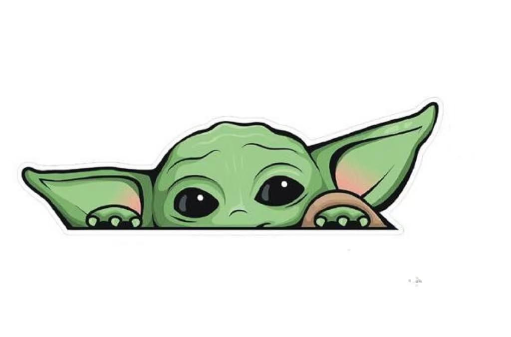 2 Pack Baby Yoda Vinyl Decal Stickers - 5