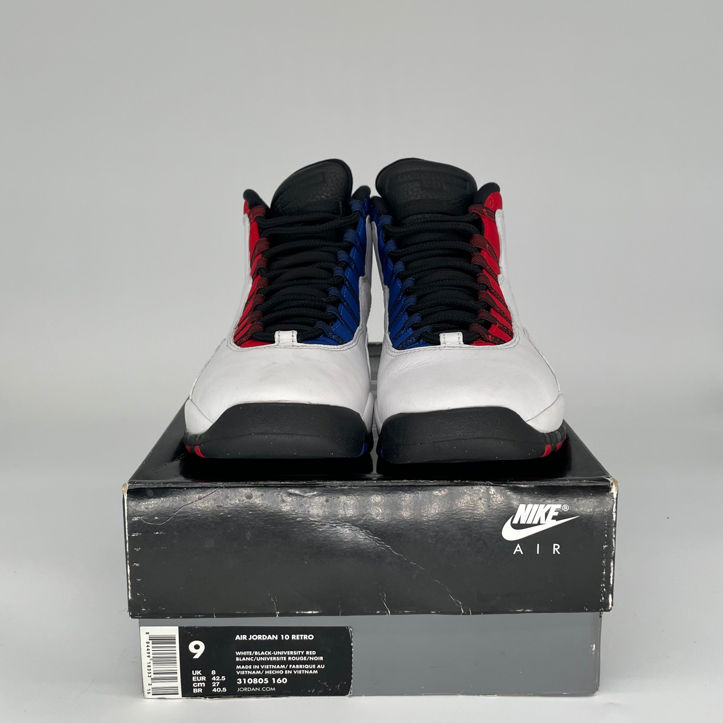 AIR JORDAN 10 Chris Paul Retro Basketball Shoes Men's Size 9 - White/Black-Varsity Red (310805-160) | Authentic NBA Sneakers for Sports & Streetwear Fashion