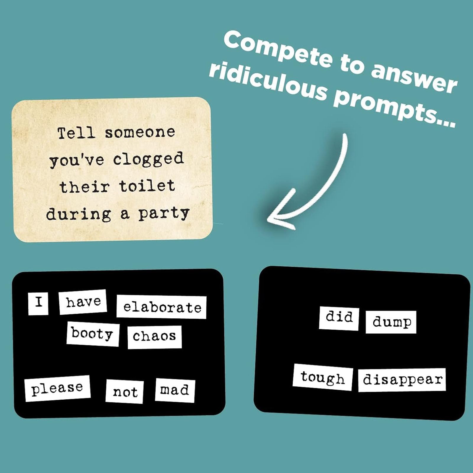 Ransom Notes Word Magnet Party Game - Fun Abducktion & Ridiculous Word Play for 3+ Players | Perfect for Family Game Nights & Social Gatherings