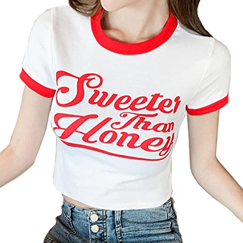 Sexy Women's Crop Top - Round Neck Short Sleeve T-Shirt for Teens & Girls | Perfect for Summer, Parties, and Casual Outfits