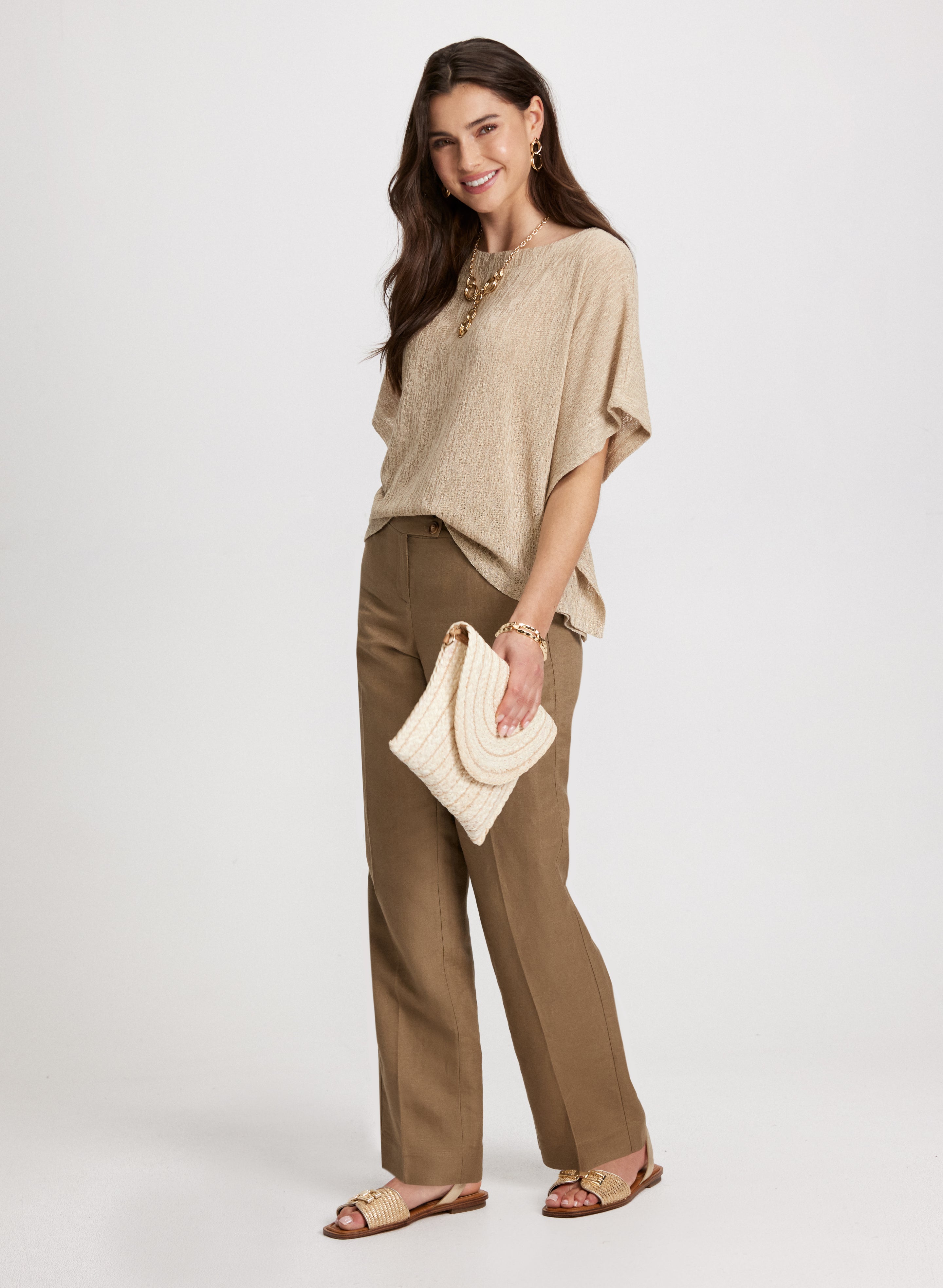 Flared Sleeve Knit Top for Women - Soft Stretchy Long Sleeve T-Shirt - Casual Fall Winter Tops - Perfect for Work, Date Night & Weekend Outfits