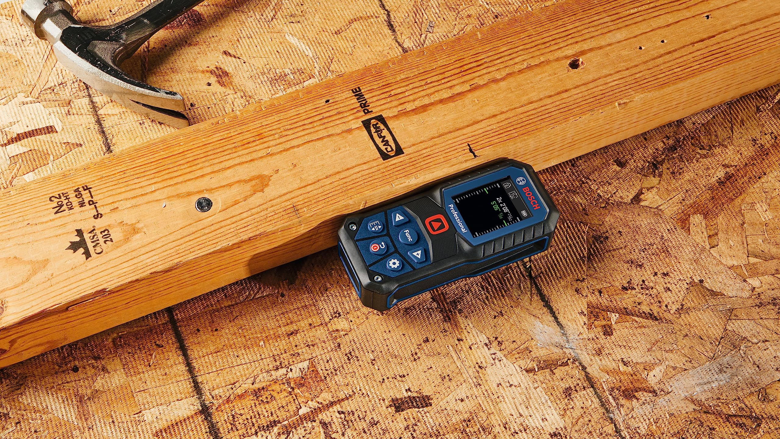 BOSCH GLM165-22 165 Ft Laser Distance Measure with Blaze Technology - Includes 2 AA Batteries, Belt Clip & Carrying Pouch - Perfect for Construction, Home Renovation and DIY Projects