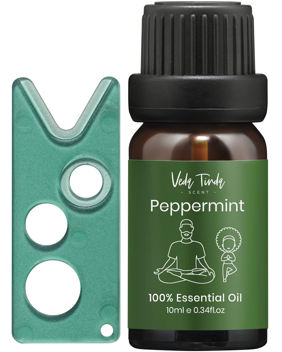 Natural Peppermint Essential Oil for Hair Growth & Aromatherapy - 0.34 fl oz (10ml) - Refreshing Scent for Diffusers, Massage & Stress Relief