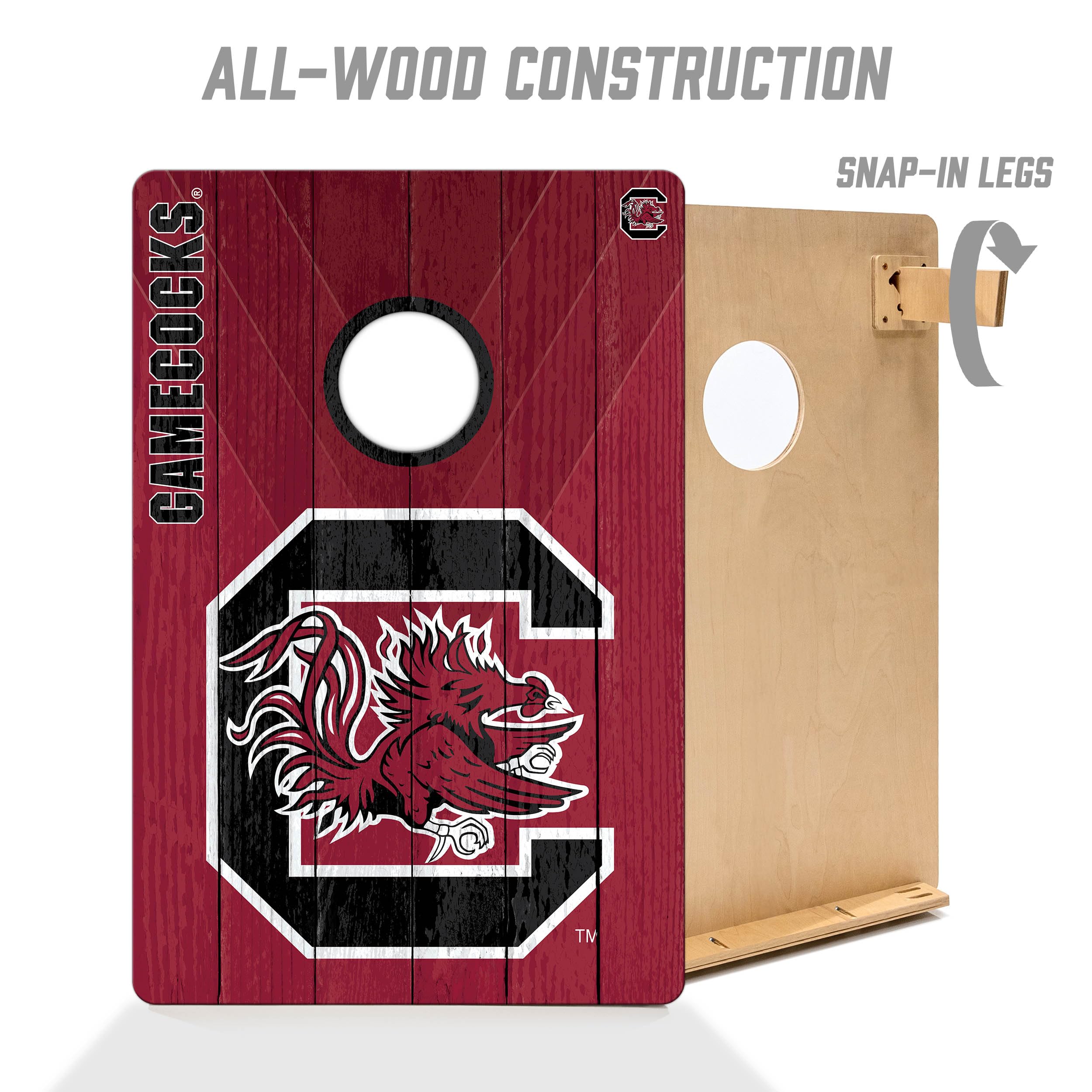 YouTheFan NCAA 2’ x 3’ Wood Cornhole Game Set with Logo Bags - Official College Team Cornhole Boards for Tailgating, Backyard Parties & Outdoor Games