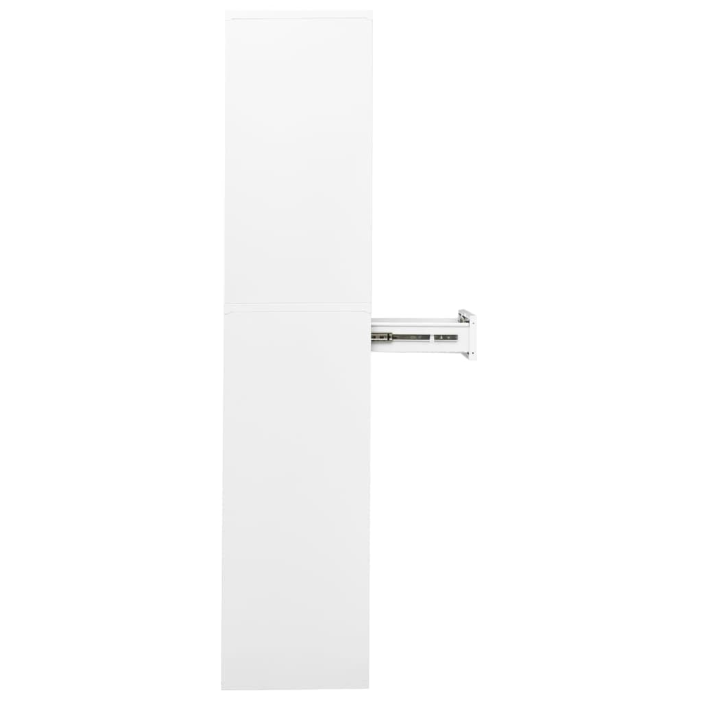 vidaXL White Steel Filing Cabinet with Shelves - Lockable Metal Storage Cabinet for Home Office & Living Room | Industrial Style Organization for Documents & Supplies