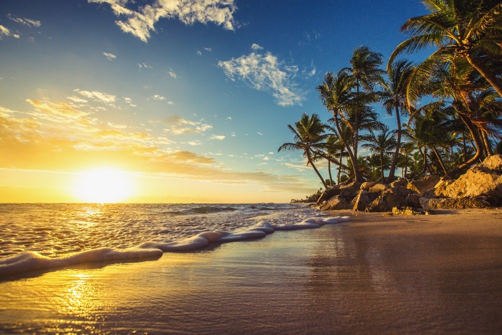 16x24 Tropical Beach Sunset Metal Wall Art - Premium Aluminum Decor with Palm Trees - Perfect for Living Room, Bedroom, or Office Wall Decor