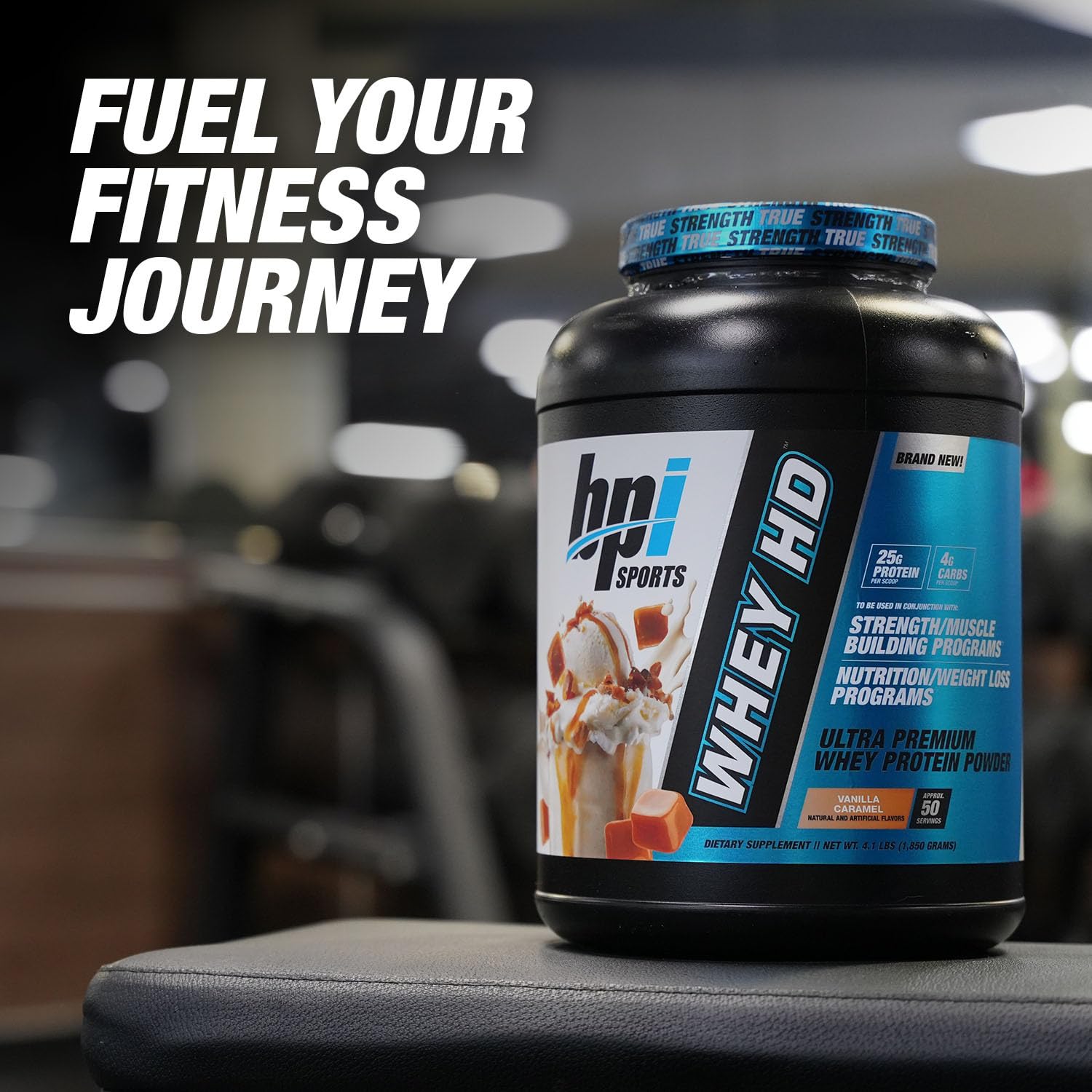 BPI Sports Whey HD Ultra Premium Protein Powder - Vanilla Caramel Flavor, 4.1 lbs (1.86 kg) for Muscle Recovery & Post-Workout Nutrition | Gym, Fitness & Bodybuilding Supplement