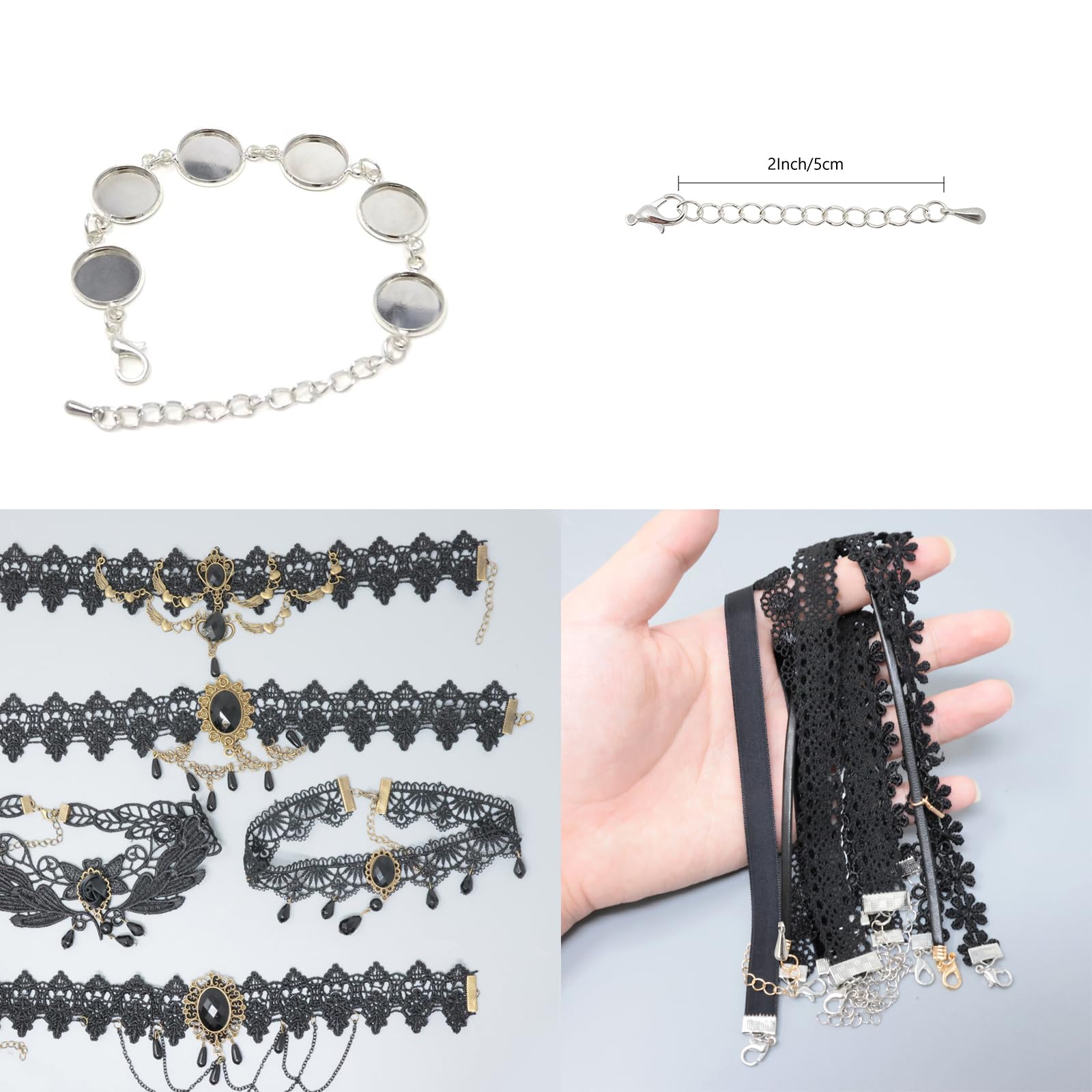 Honbay 15PCS 2-Inch Silver Jewelry Extender Chains - Necklace, Bracelet & Anklet Extension with Lobster Clasp | Perfect for Adjusting Jewelry Length & Layering Accessories