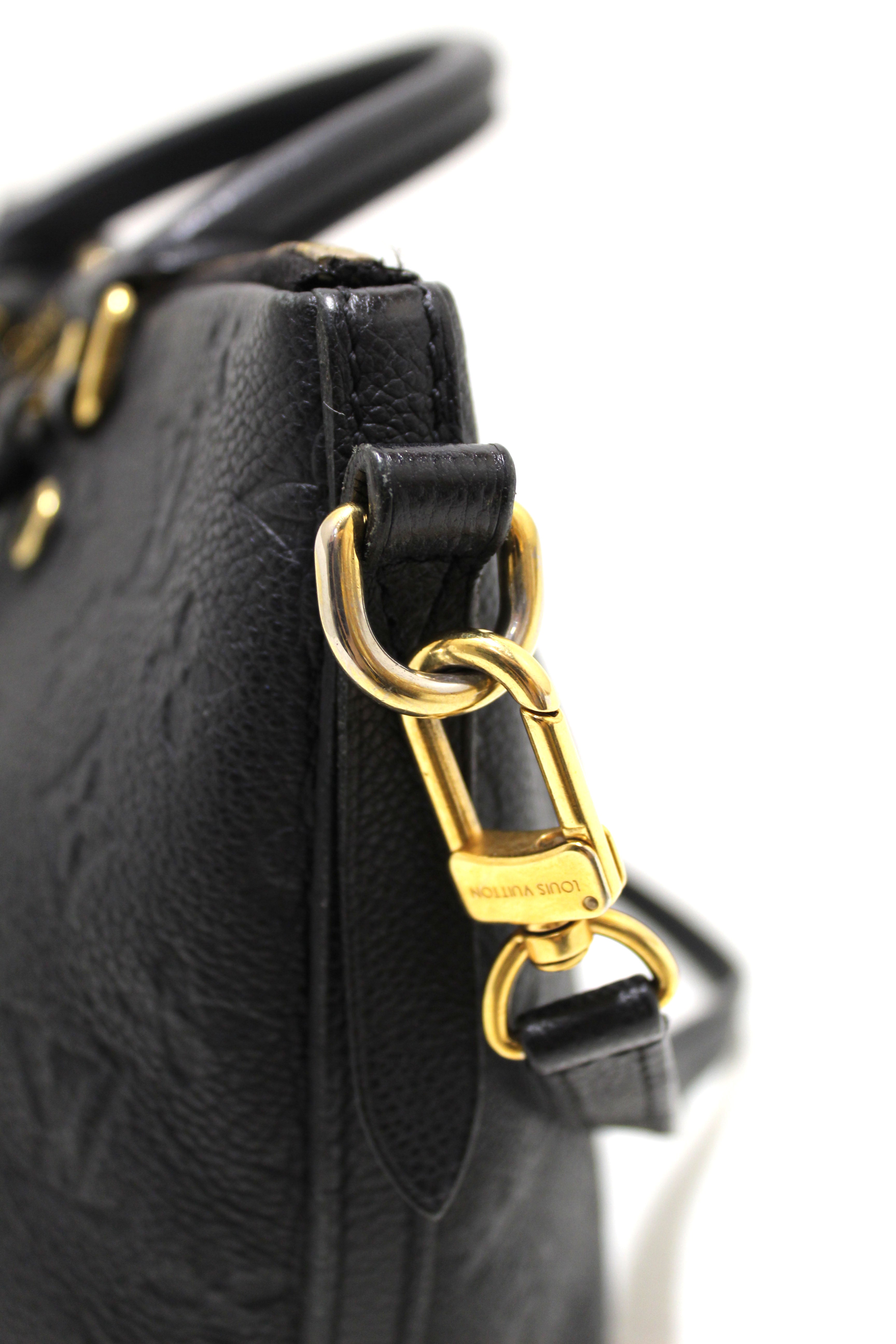 Authentic Louis Vuitton Black Monogram Empreinte Leather Mazarine PM Crossbody Bag - Luxury Designer Handbag for Women, Perfect for Work, Travel & Evening Events