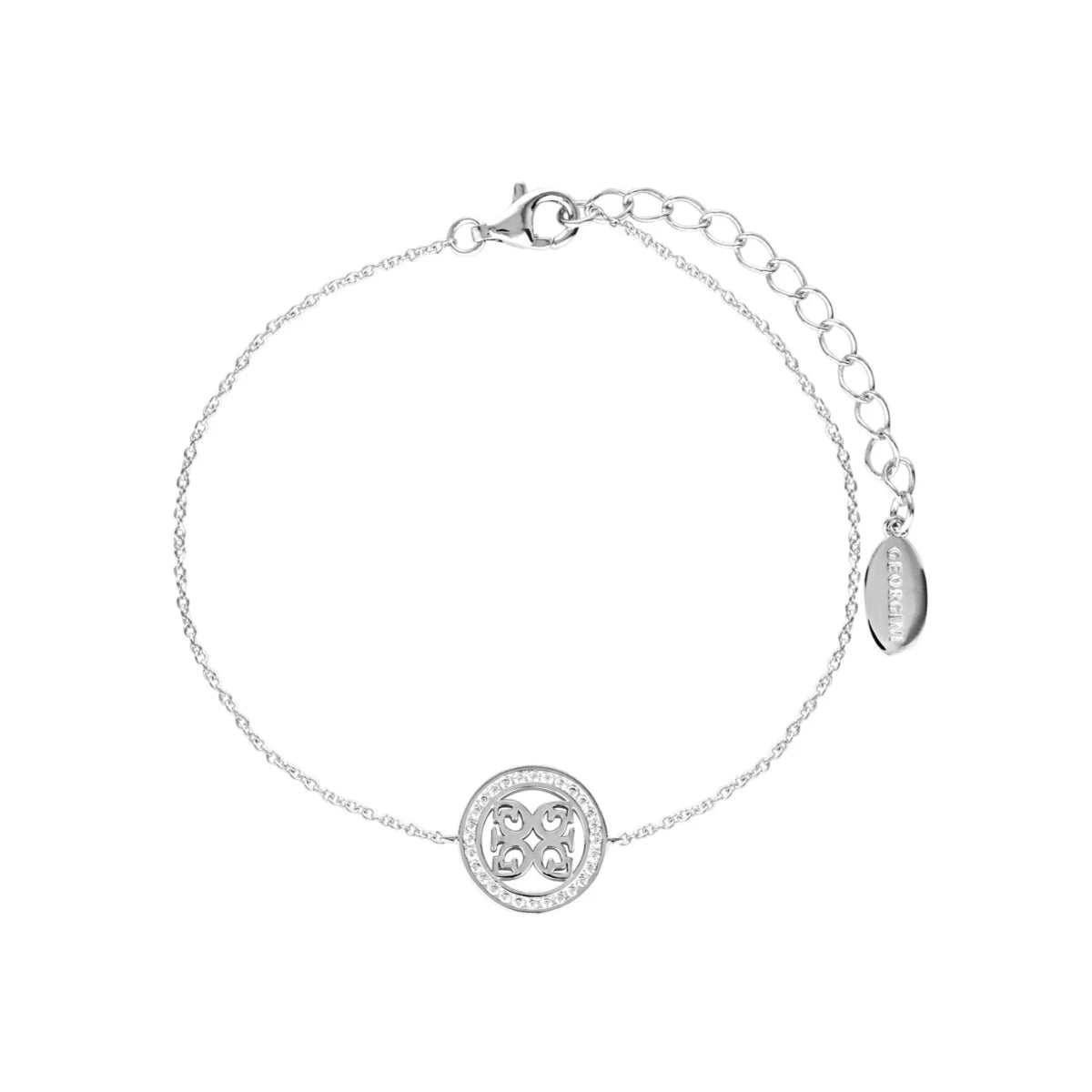 Georgini Sterling Silver Signature Medallion Bracelet for Women - Elegant Jewelry Gift for Birthday, Anniversary & Special Occasions