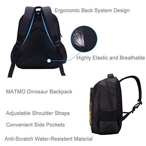 MATMO Dinosaur Backpack for Boys - Kids School Backpack with Galaxy Print, Durable Bookbag for Elementary Students - Perfect for School, Travel & Outdoor Adventures