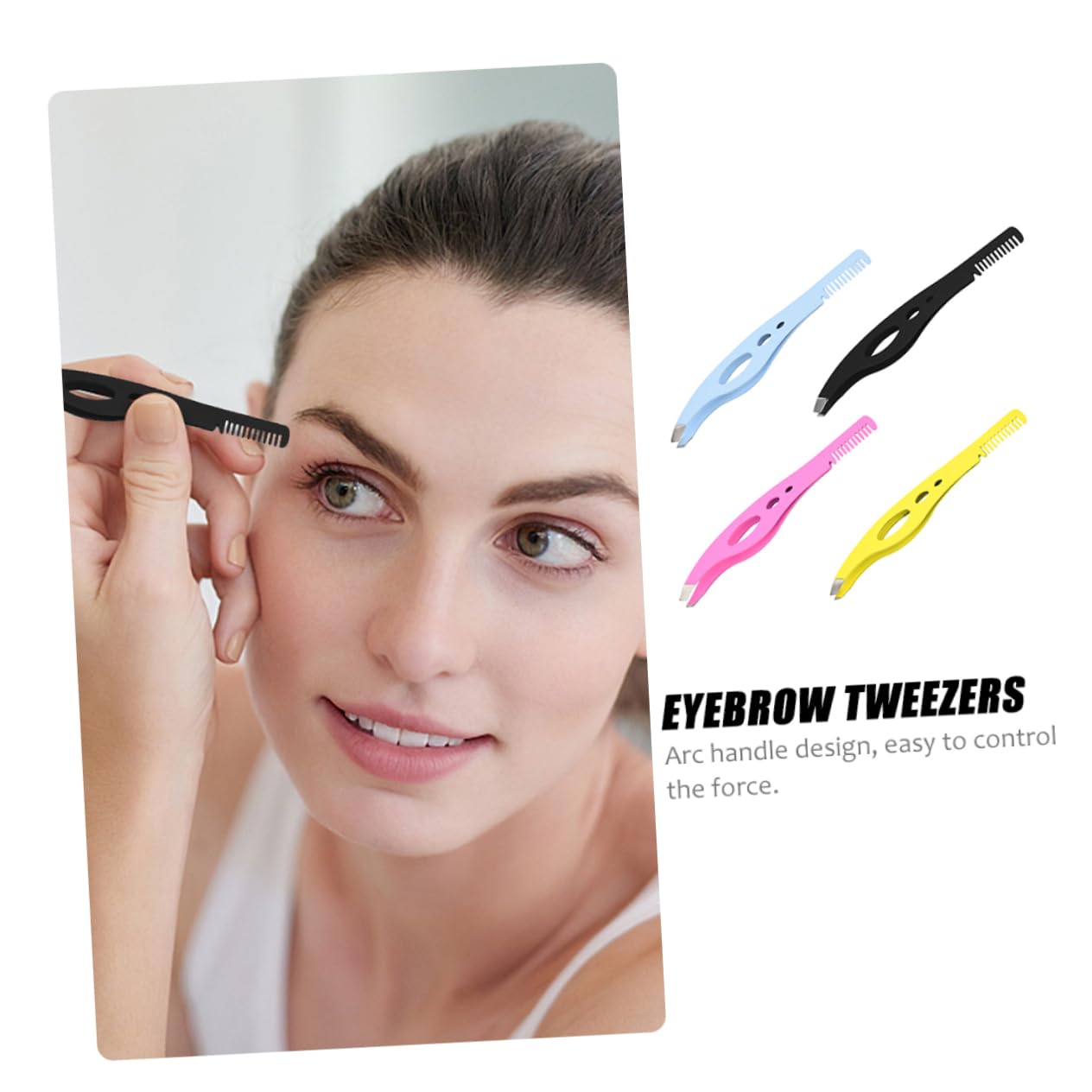 Didiseaon 4-Piece Stainless Steel Eyebrow Comb & Tweezers Set - Professional Hair Plucking Tool, Brow Lift Kit, Eyebrow Clamps & Trimmer for Precise Shaping - Perfect for Eyebrow Grooming, Makeup Application & Salon Use