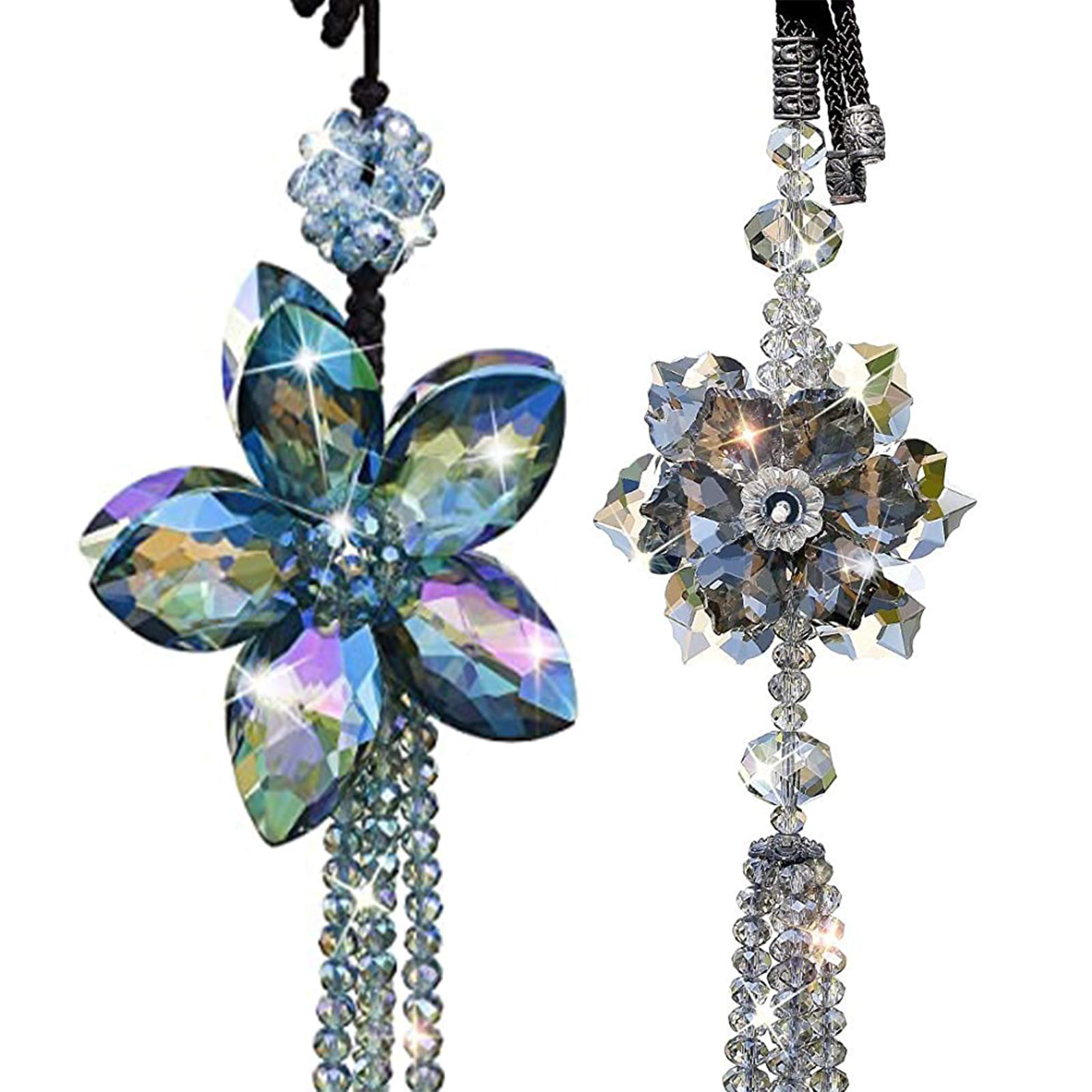 Lucky Crystal Car Charm Pendant - H&D HYALINE & DORA Elegant Auto Rear View Mirror Hanging Decor for Good Luck | Perfect Car Accessory Gift for Women & Men | Ideal for Daily Commute, Road Trips & Protection