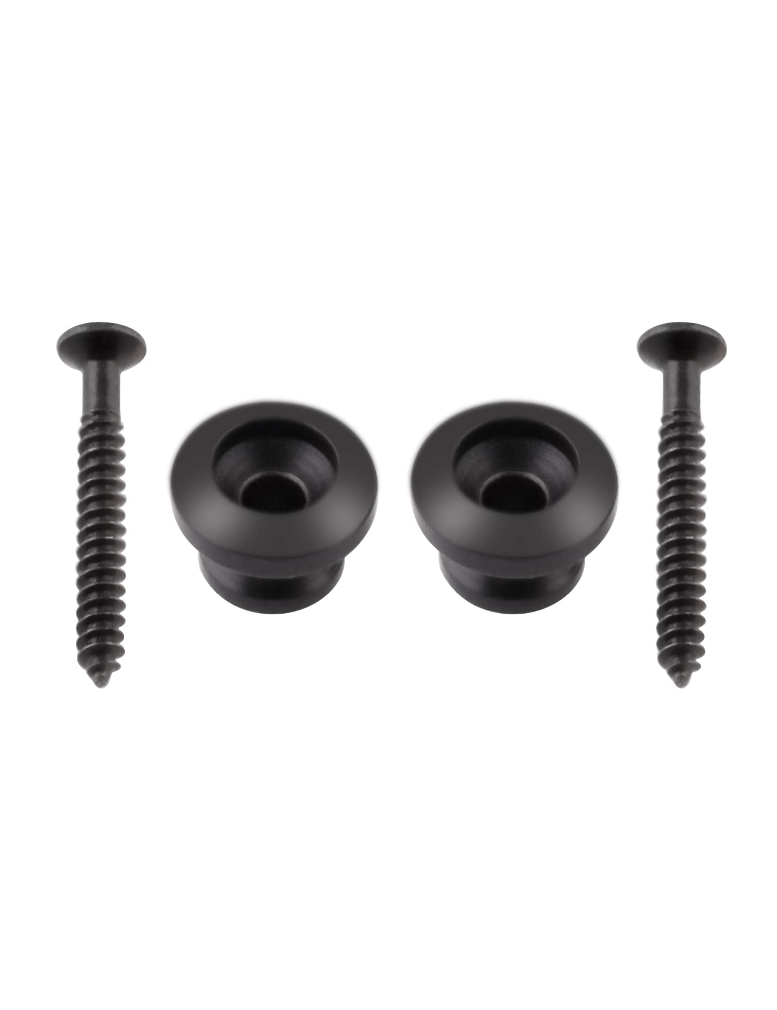 Rubatone Guitar Strap Buttons - 2-Pack Black Mushroom Head Strap Pins for Acoustic, Electric Guitar, Banjo & Ukulele - Secure Instrument Accessories for Live Performances & Studio Sessions