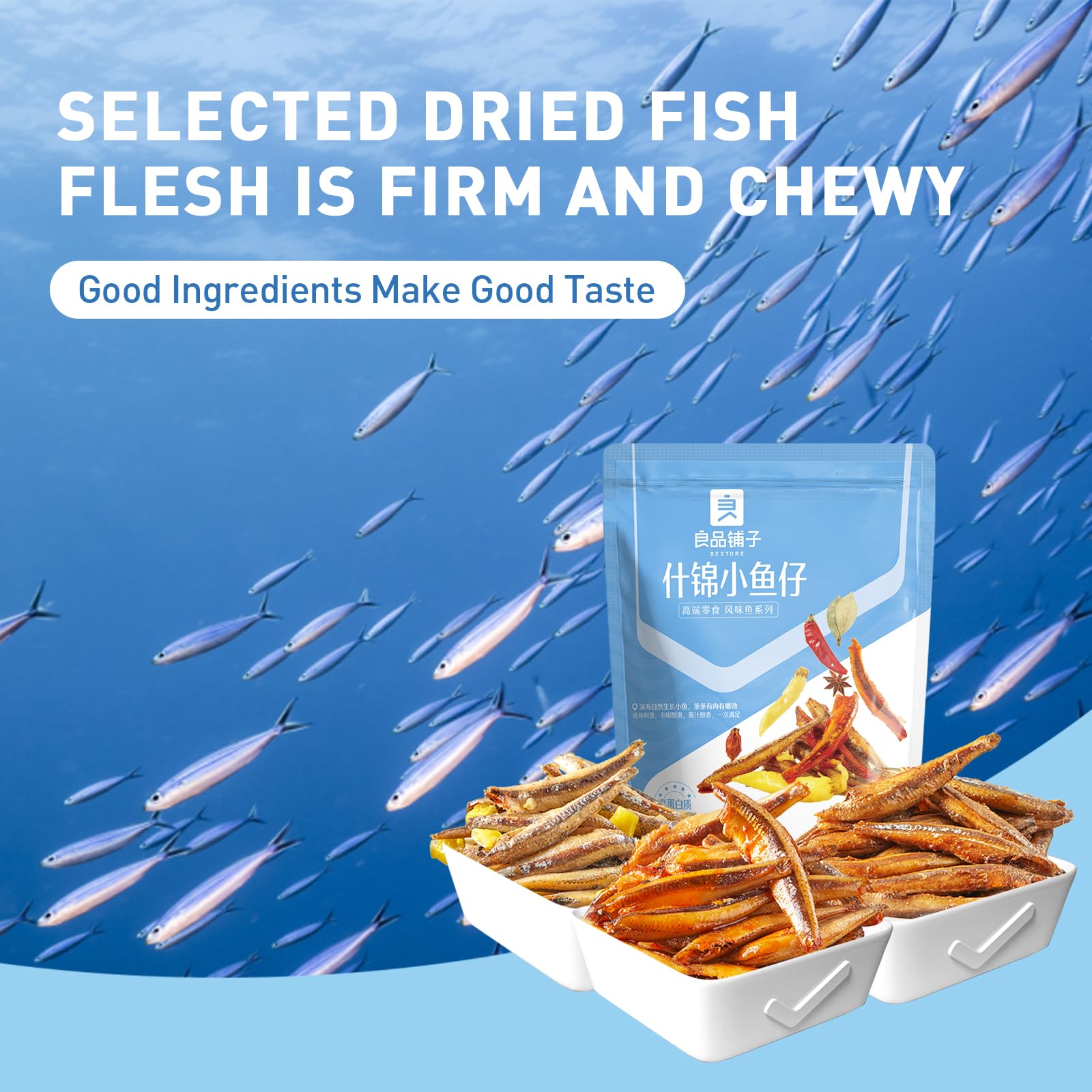 Spicy Fried Fish Sticks - 10.58oz Chinese Seafood Snacks | Crunchy Spiced Fish Snacks for Parties, Movie Nights & Quick Bites
