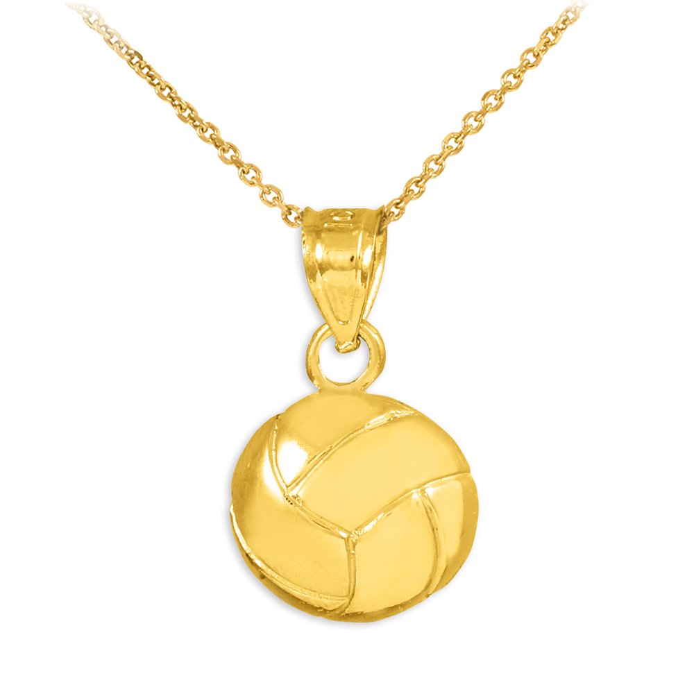 10K Gold Beach Volleyball Charm Pendant Necklace for Women - Dainty Sports Jewelry Gift for Players & Fans - Perfect for Beach Parties, Summer Vacations & Volleyball Tournaments