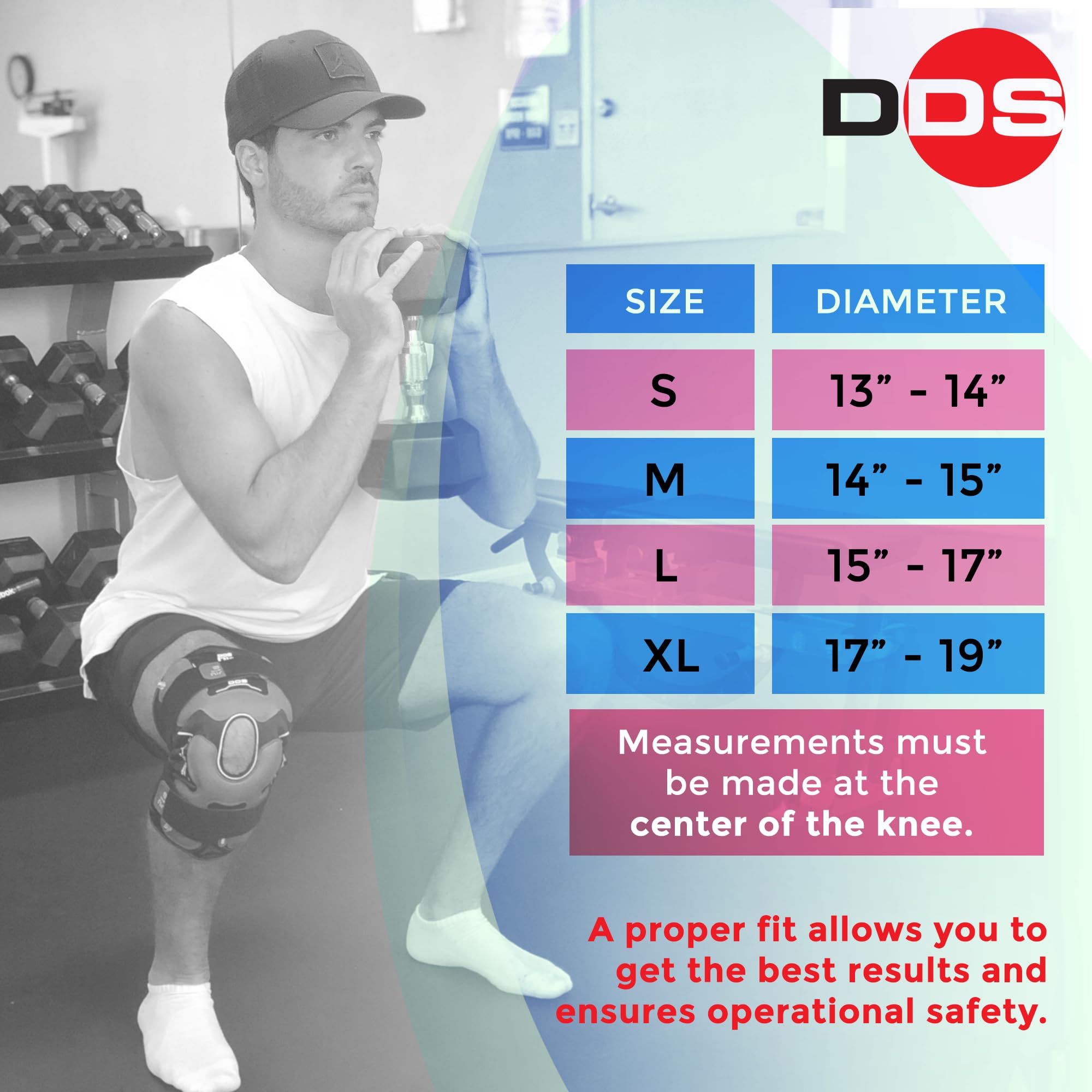 DDS, Inc. Air Pneumatic Compression Knee Brace for Pain Relief & Support - Adjustable Knee Brace for Meniscus Tear, Joint Pain, Swelling & Poor Circulation - Ideal for Running, Basketball, Workout & Post-Surgery Recovery (Size S)