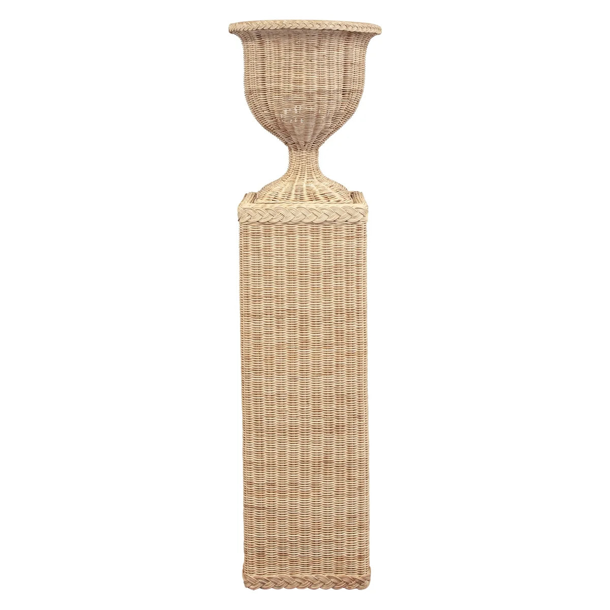 Braided Square Pedestal Stand - Elegant Home Decor for Plants, Sculptures & Display Items | Perfect for Living Room, Bedroom & Office Decorations