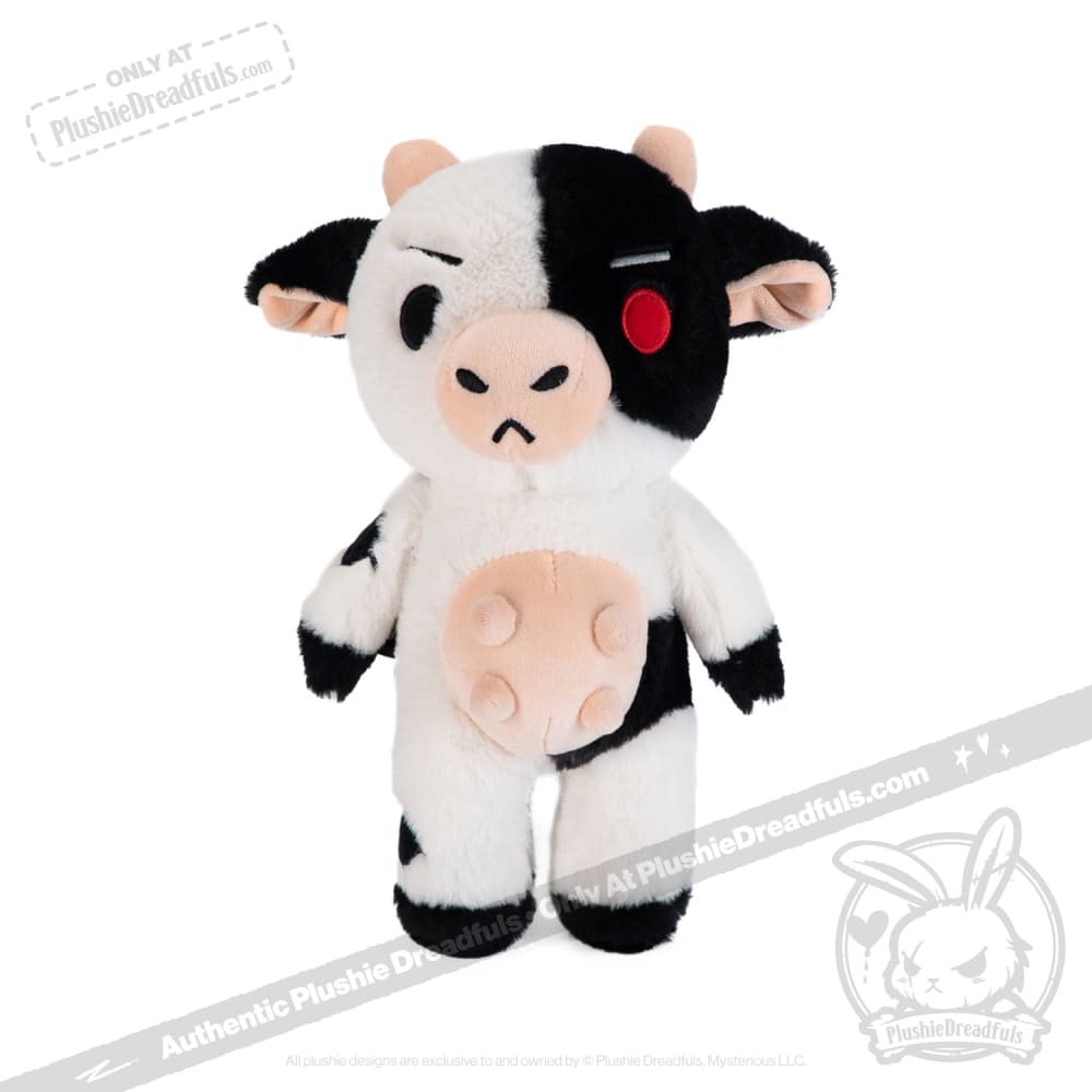 Plushie Dreadfuls Mad Cow Plush Stuffed Animal - Soft Cuddly Toy for Kids, Unique Gift for Horror Fans, Perfect for Halloween Decor & Movie Nights