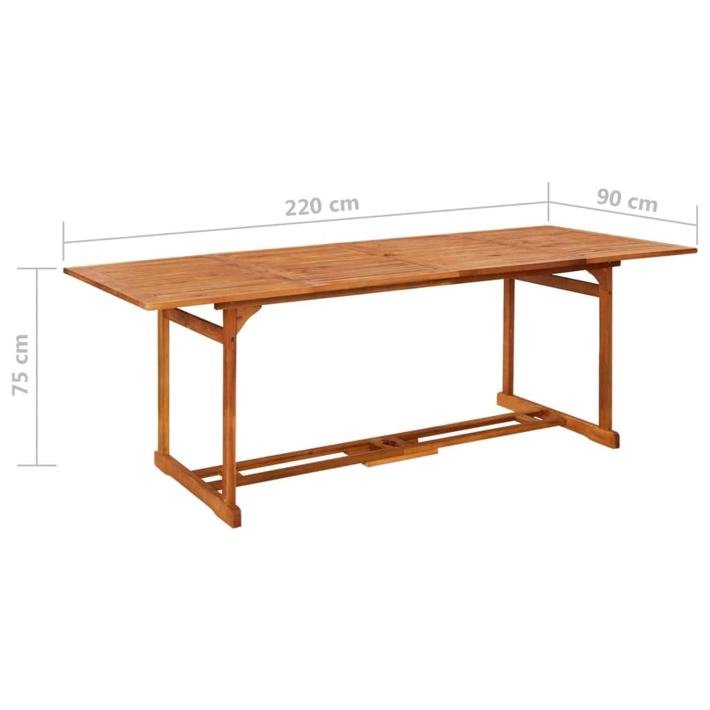 86.6x35.4x29.5 Inch Solid Acacia Wood Outdoor Dining Table - Square Patio Bistro Table for Backyard, Garden, Poolside & Indoor Use - Weather-Resistant Patio Furniture for Entertaining & Relaxation