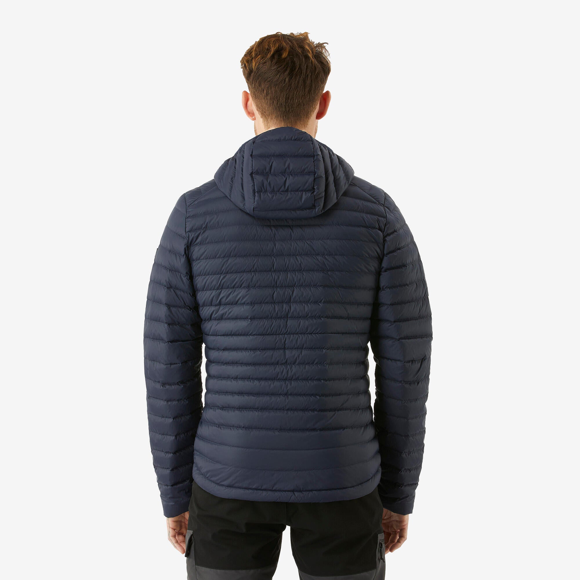 Forclaz Men's MT100 Hooded Down Puffer Jacket - Lightweight Winter Coat, Waterproof & Windproof, Warm Insulated Outdoor Jacket for Hiking, Skiing & Cold Weather Activities