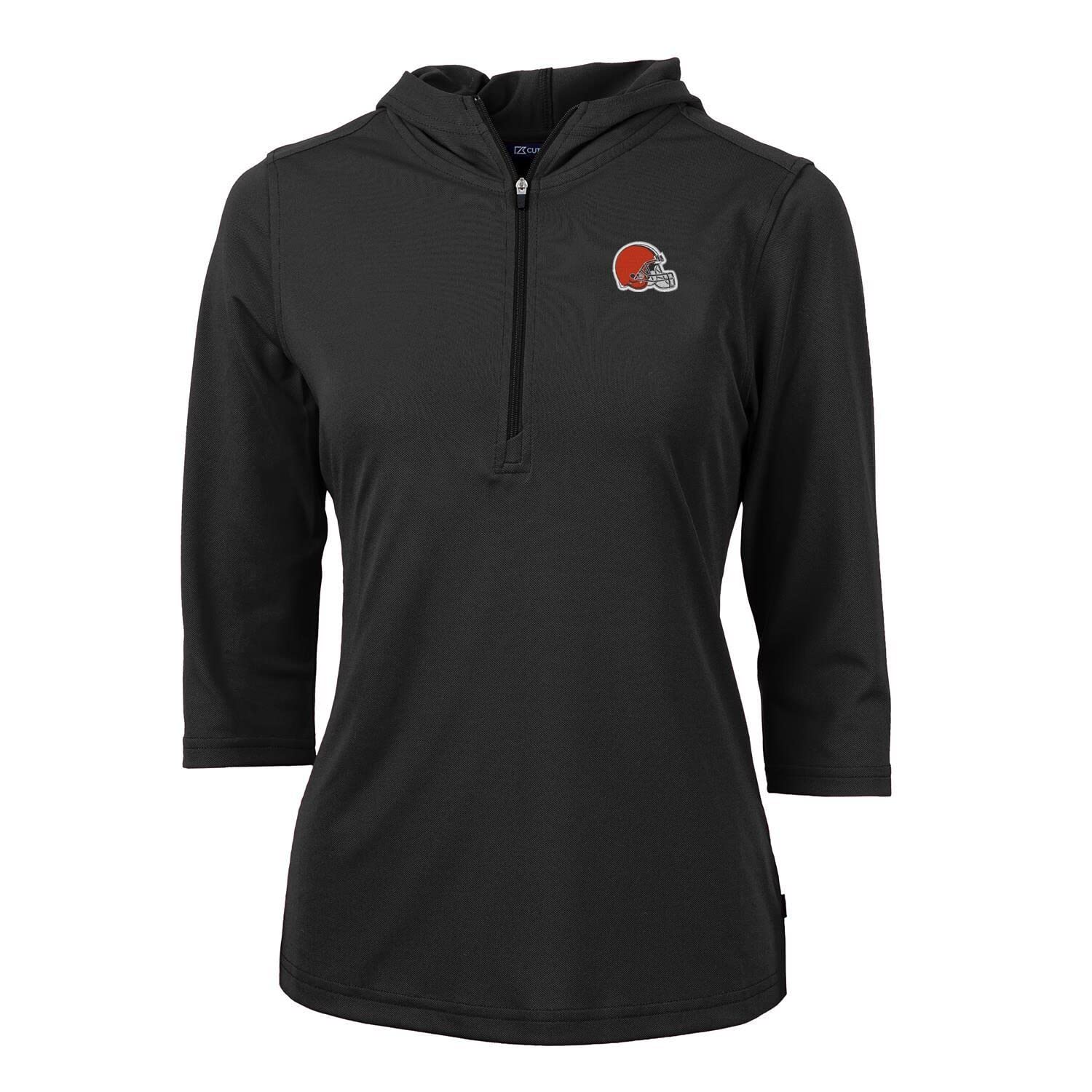 Cutter & Buck Women's NFL Virtue Eco Pique Half-Zip 3/4 Sleeve Pullover Hoodie - Comfortable & Stylish Football Fan Apparel for Game Day & Casual Wear