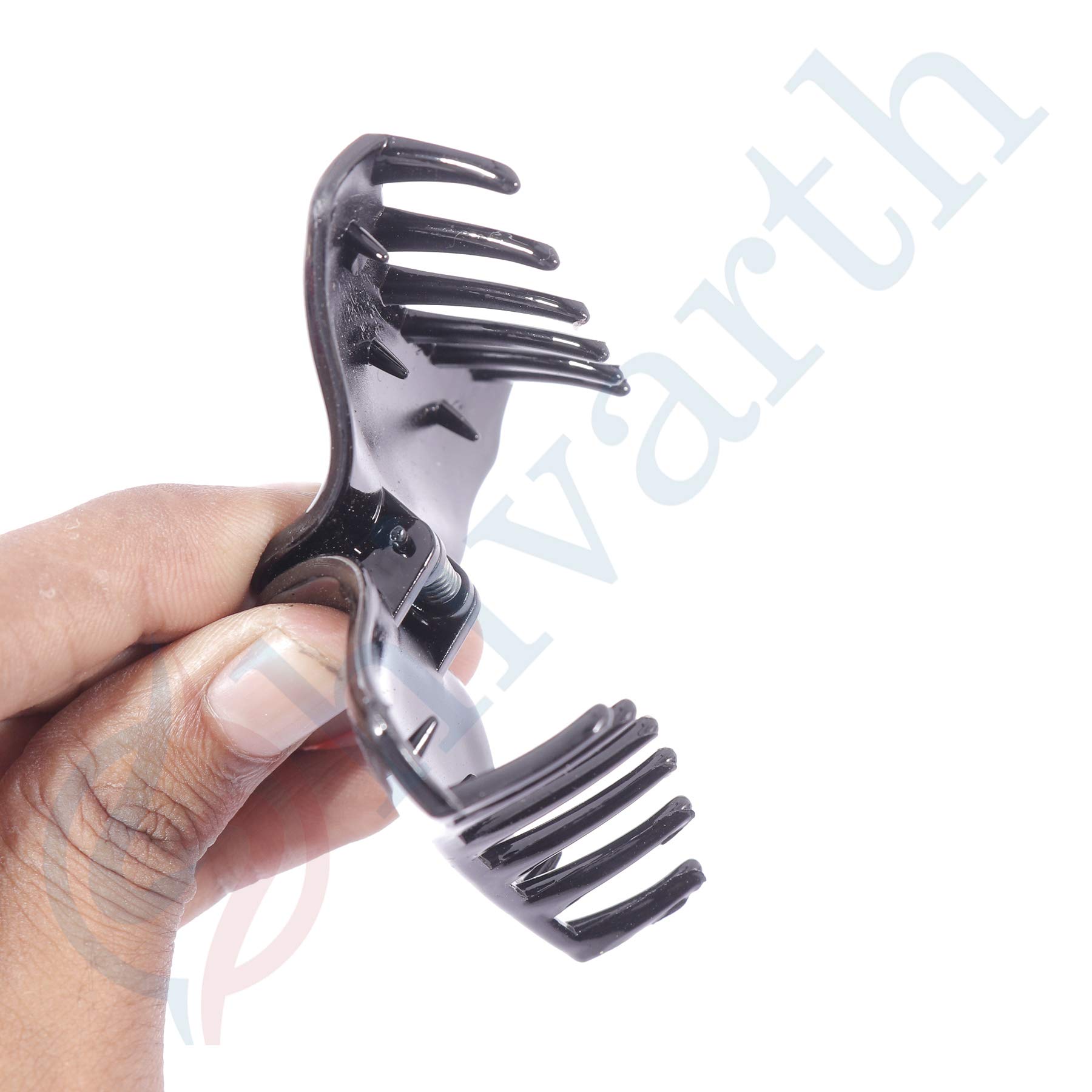 Shivarth Black Plastic Hair Clips for Women & Girls - 6 Pack Hair Accessories for School, Work, Parties & Everyday Styling
