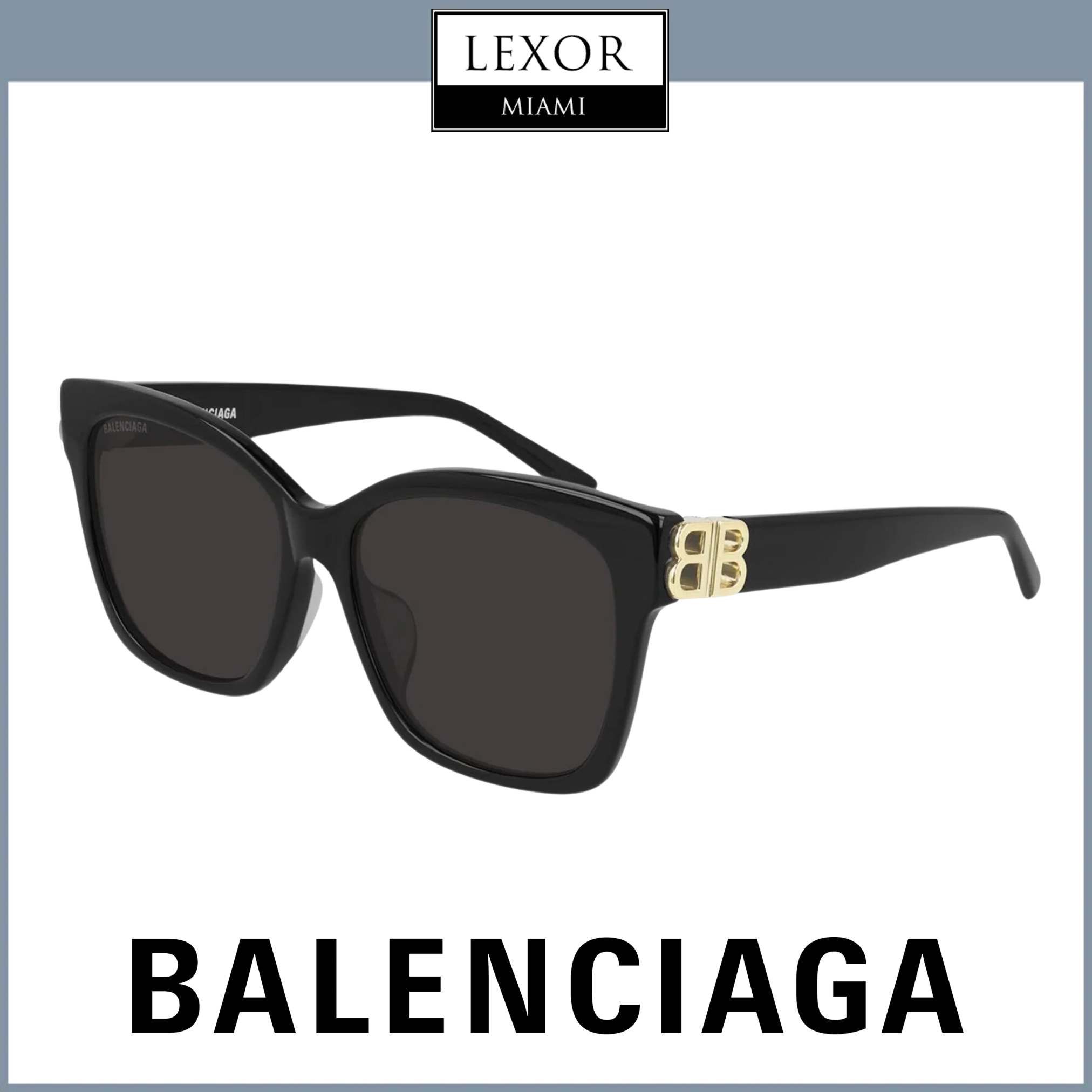 Balenciaga BB0102SA 001 57mm Women's Designer Sunglasses - UV Protection, Polarized Lenses for Fashion & Outdoor Activities