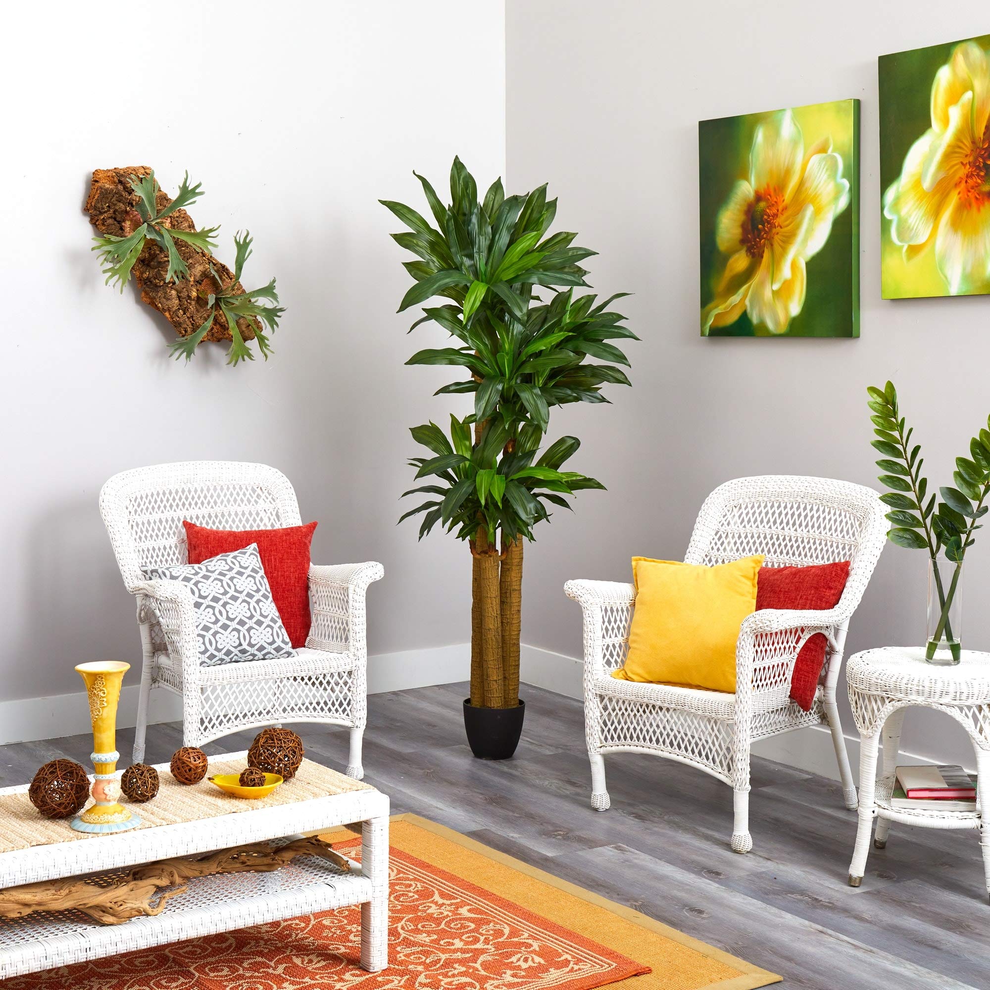 6' Corn Stalk Artificial Plant with Real Touch Technology - Lifelike Green Faux Corn Stalk for Home Decor, Office, Farmhouse, and Fall Seasonal Displays