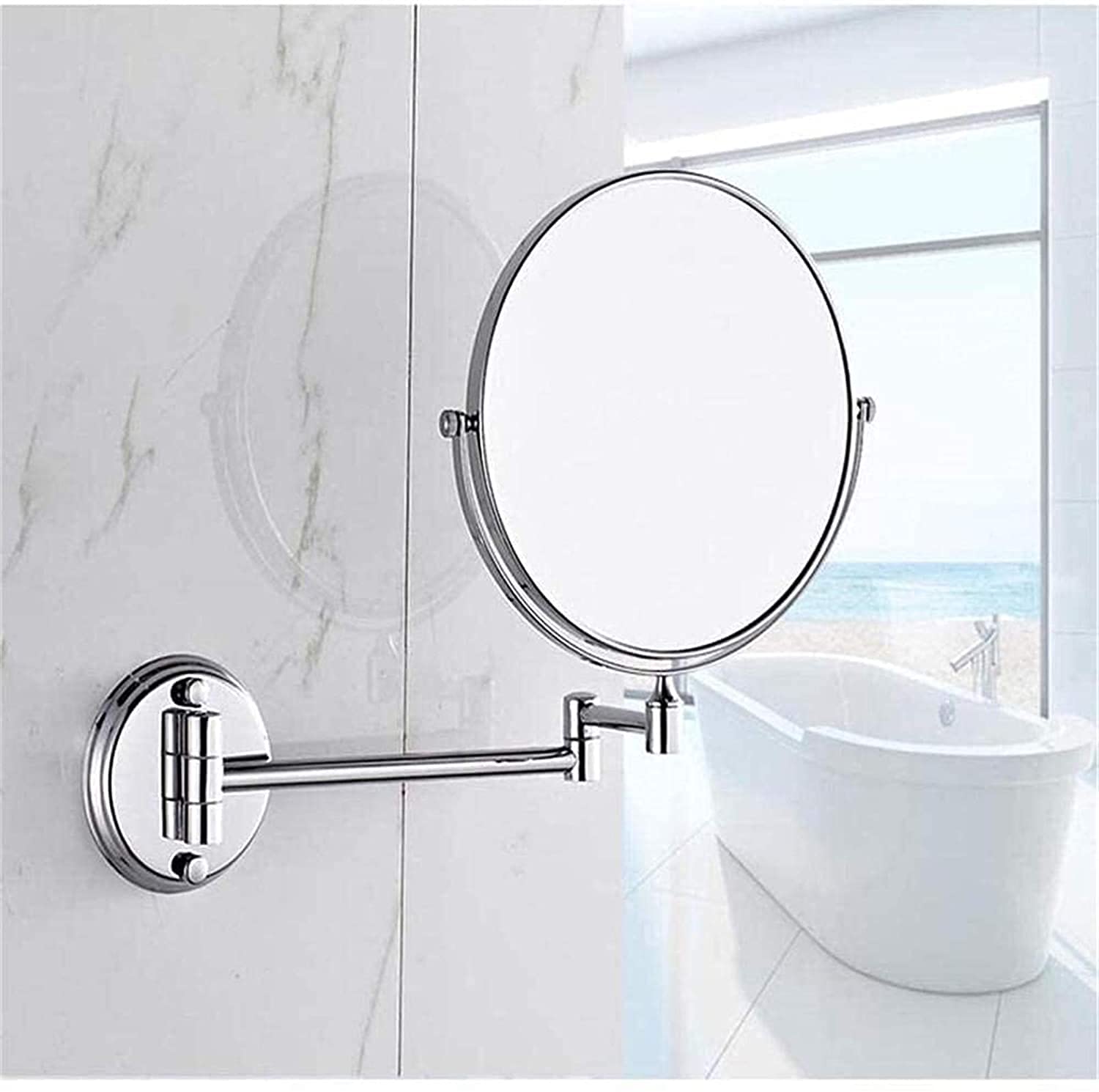 Wall-Mounted Bathroom Mirror with Magnifying & Telescopic Folding Design - Hotel Style Vanity Mirror for Makeup & Shaving - Perfect for Small Bathrooms, Dorm Rooms & Home Decor