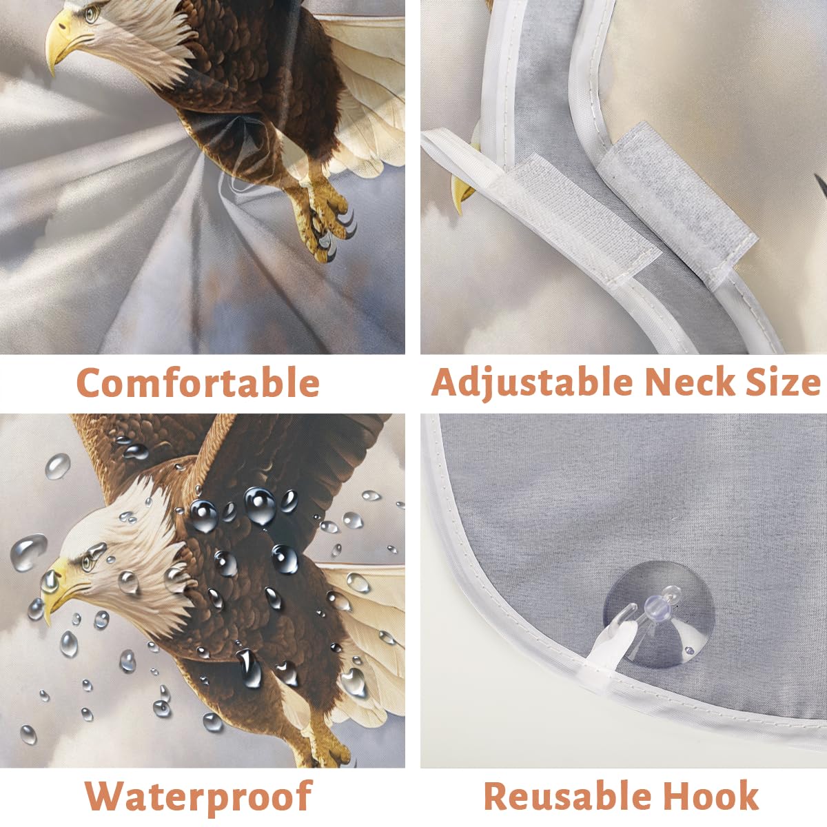 **Men's Bird Eagle Sky Beard Shaving Bib - Waterproof Barber Apron for Hair Dye, Makeup & Trimming | Sink Hair Catcher & Grooming Accessory | Perfect for Home Salon, Barbershop & DIY Styling**