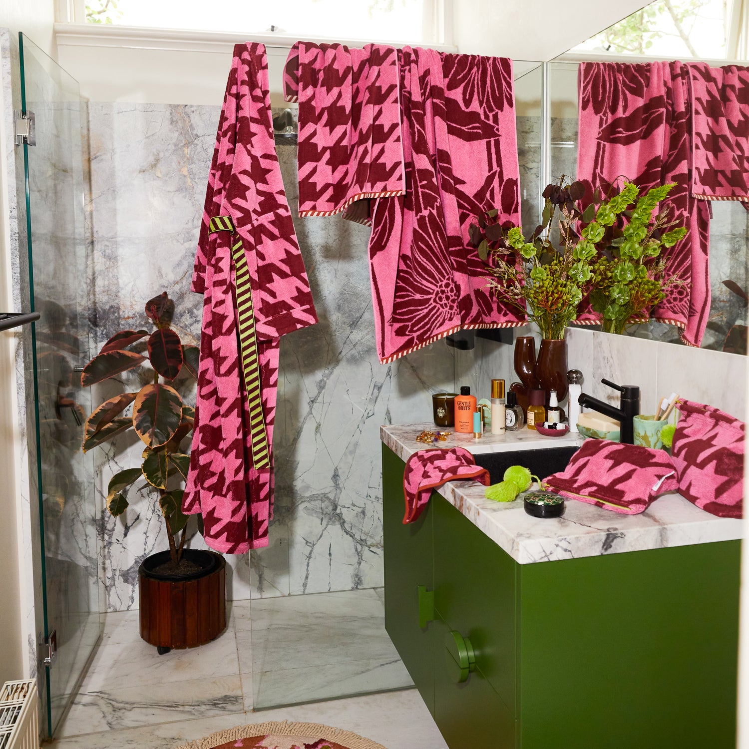Vinita Hand Towel - Soft & Absorbent Cotton Kitchen Towels for Bathroom, Kitchen & Spa - Perfect for Drying Hands, Dishes & Cleaning - Cosmos Design