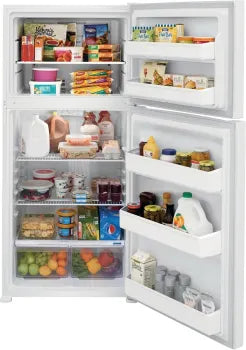 Frigidaire FFTR1814WW 18.3 Cu. Ft. Top Freezer Refrigerator - Energy Efficient White Kitchen Appliance for Home, Apartment & Office Use