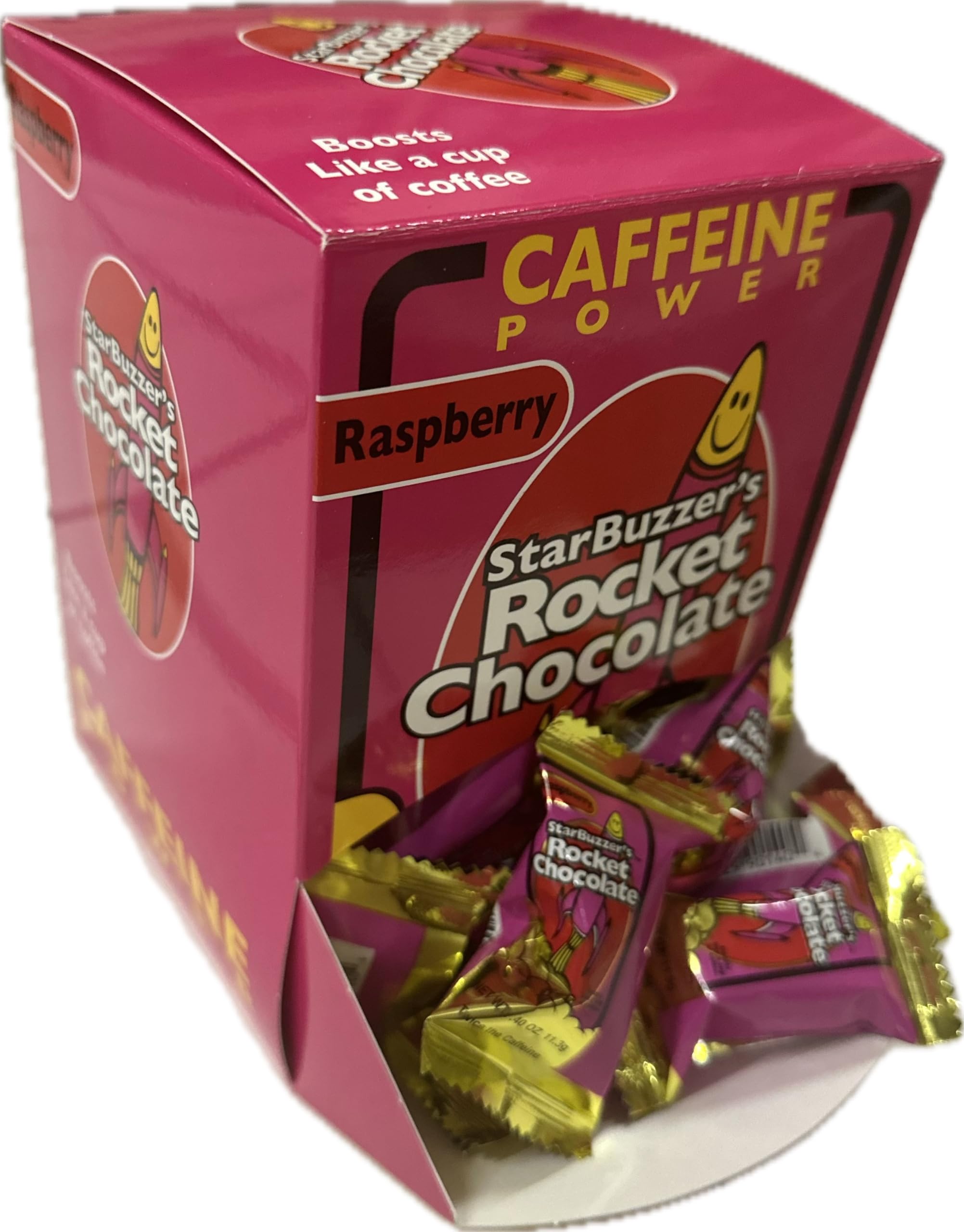 **Rocket Chocolate Milk Chocolate Raspberry Flavored Caffeinated Chocolate Truffles – 50 Count Mini Bites – Perfect for Energy Boost, Gifts & Office Snacks**