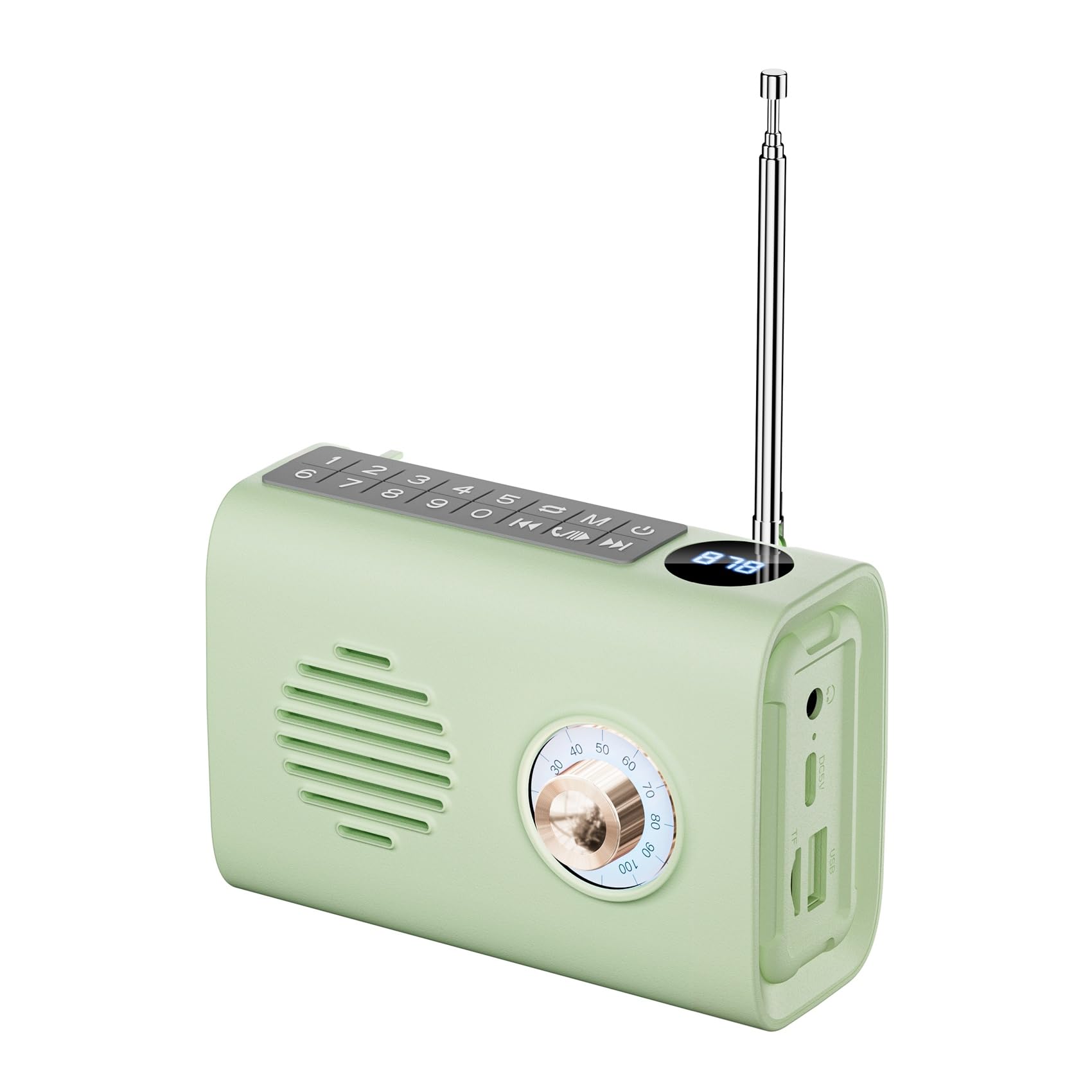 TYREE Mini Portable FM Radio with Bluetooth Speaker - Solar Powered, Handsfree Call, Colorful LED Lights - Perfect for Outdoor Camping, Hiking, and Emergency Use